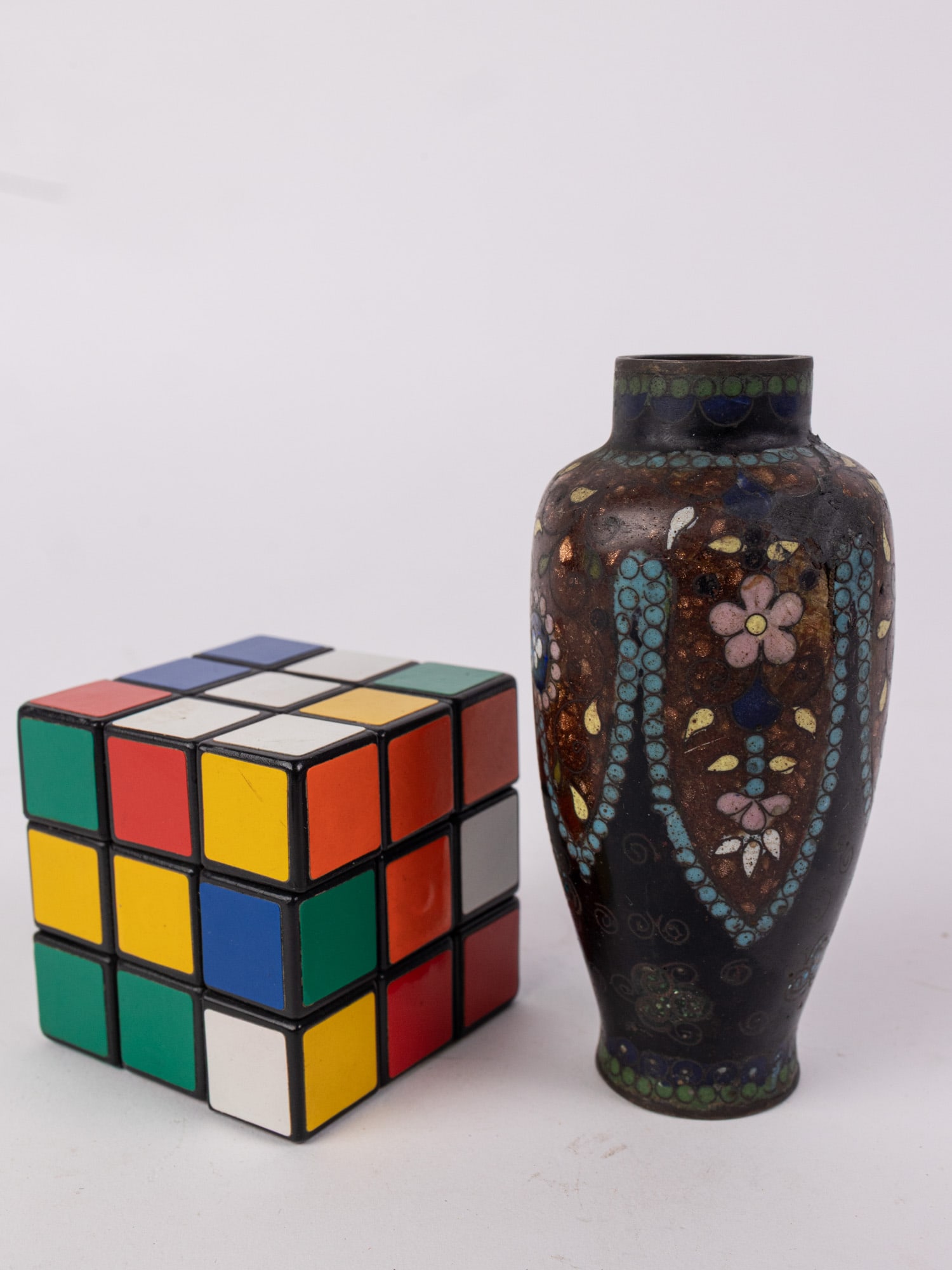 Antique Miniature Japanese Cloisonne Enamel Bud Vase - 2