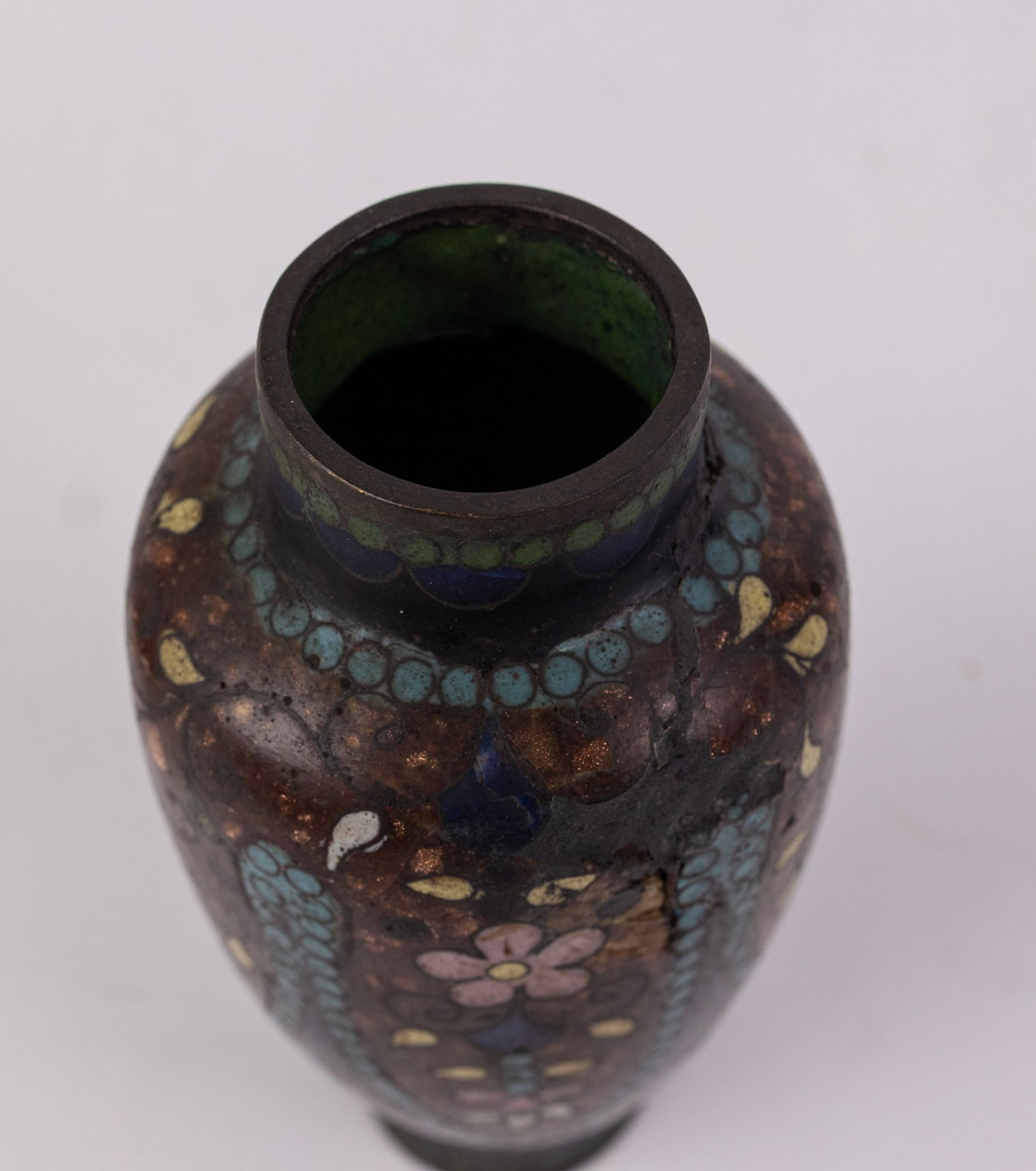 Antique Miniature Japanese Cloisonne Enamel Bud Vase - 3