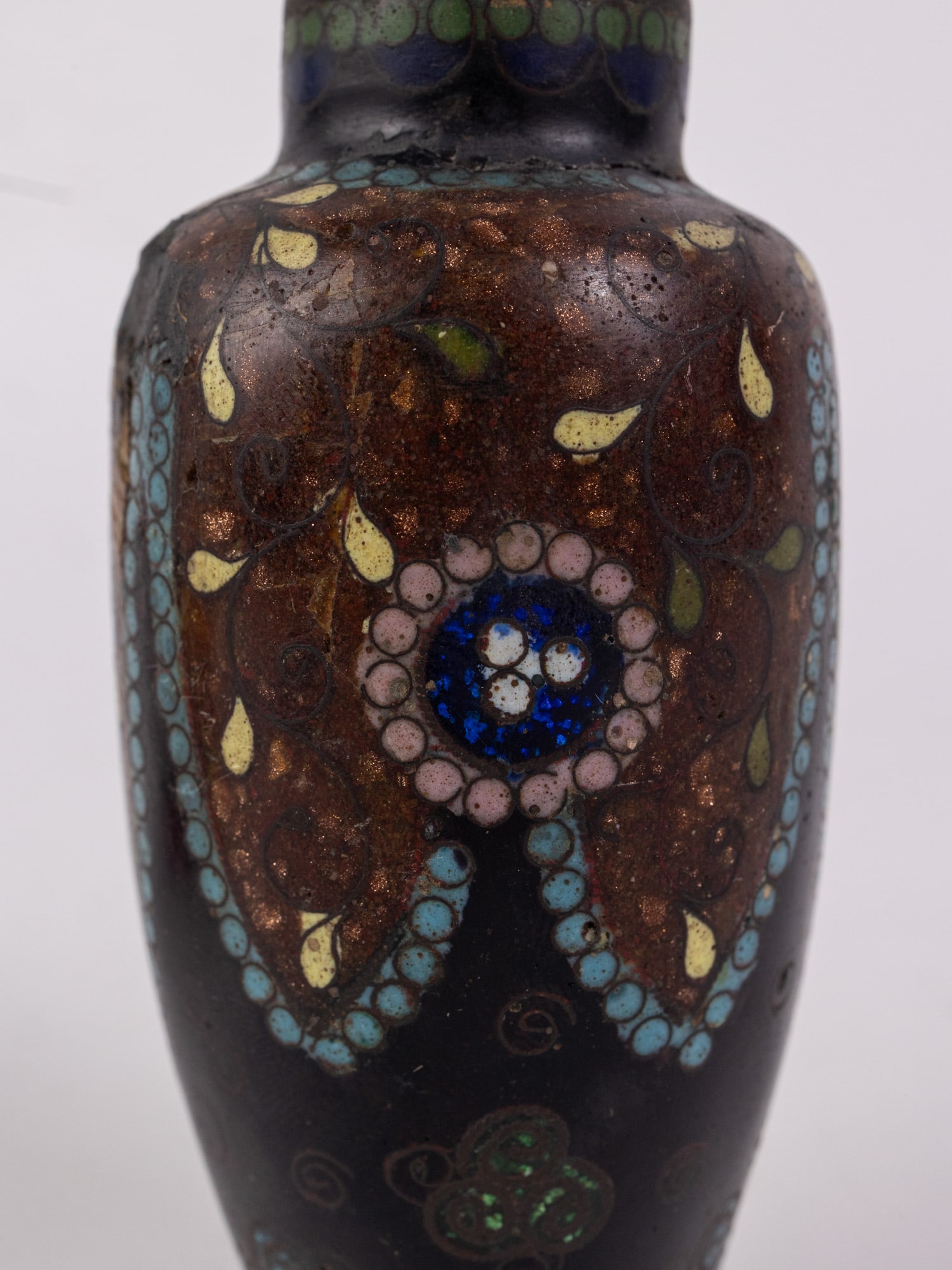 Antique Miniature Japanese Cloisonne Enamel Bud Vase - 5
