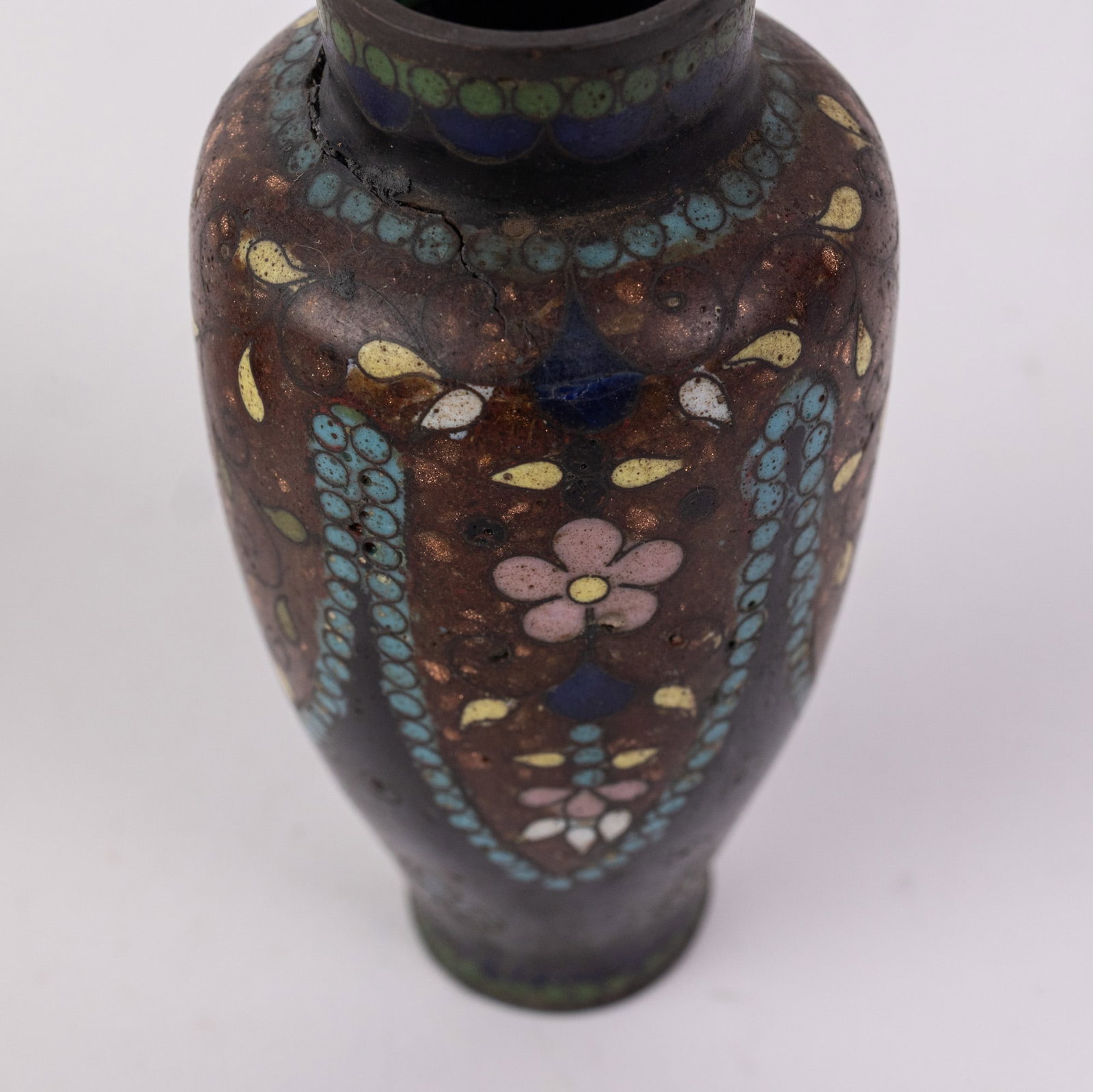 Antique Miniature Japanese Cloisonne Enamel Bud Vase - 6