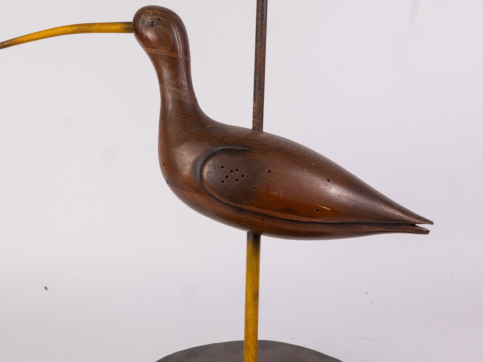Vintage Hand Carved Wooden Shorebird Decoy Lamp - 3