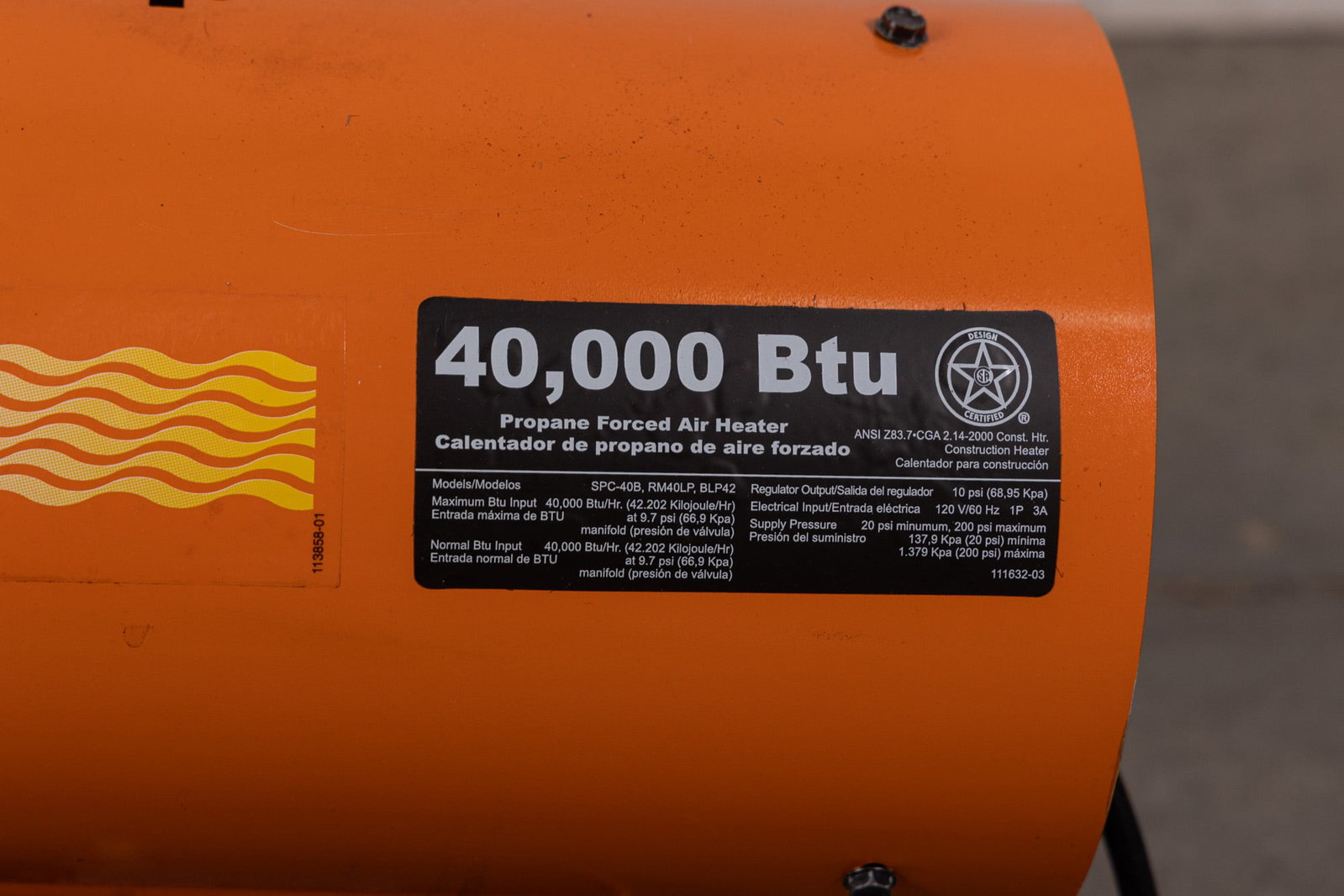 All-Pro 40,000 BTU Portable Forced Air Propane Construction Heater Model SPC-40B - 2