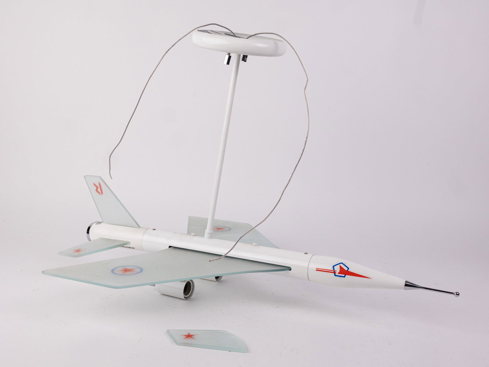Vintage 80's Tupolev TU-22 Blinder Supersonic Bomber Light Fixture: Vintage 80's Tupolev TU-22 Blinder Supersonic Bomber Light Fixture Size 25" x 7" x 17" Literature Brooks Auction – Online Auction Terms & Conditions Contact: (856) 694-2960 |