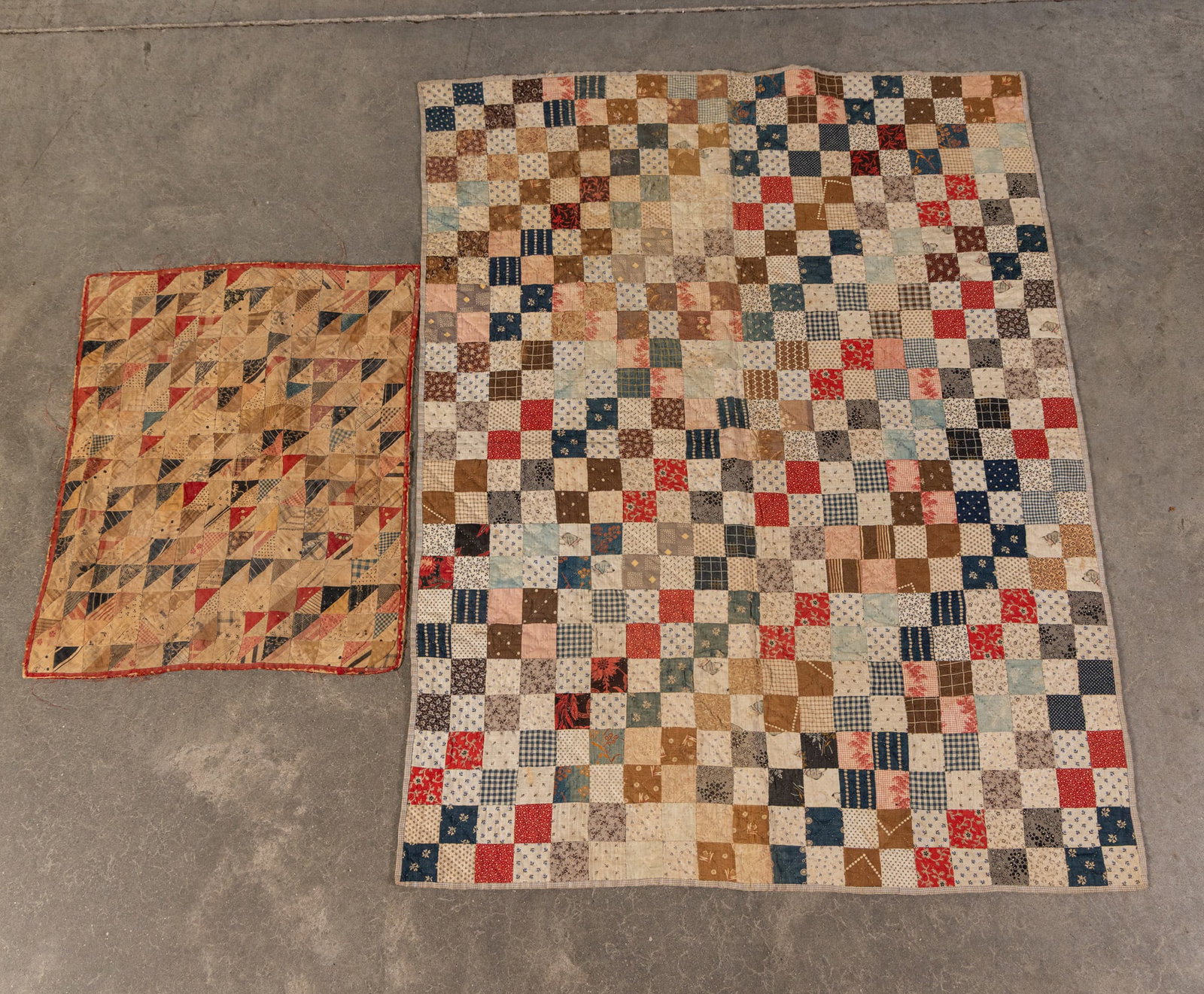 Two Antique Crib Quilts: Two Antique Crib Quilts Size 31" x 40" Literature Brooks Auction – Online Auction Terms & Conditions Contact: (856) 694-2960 | info@brooks.auction READ BEFORE YOU BID: We want you to feel