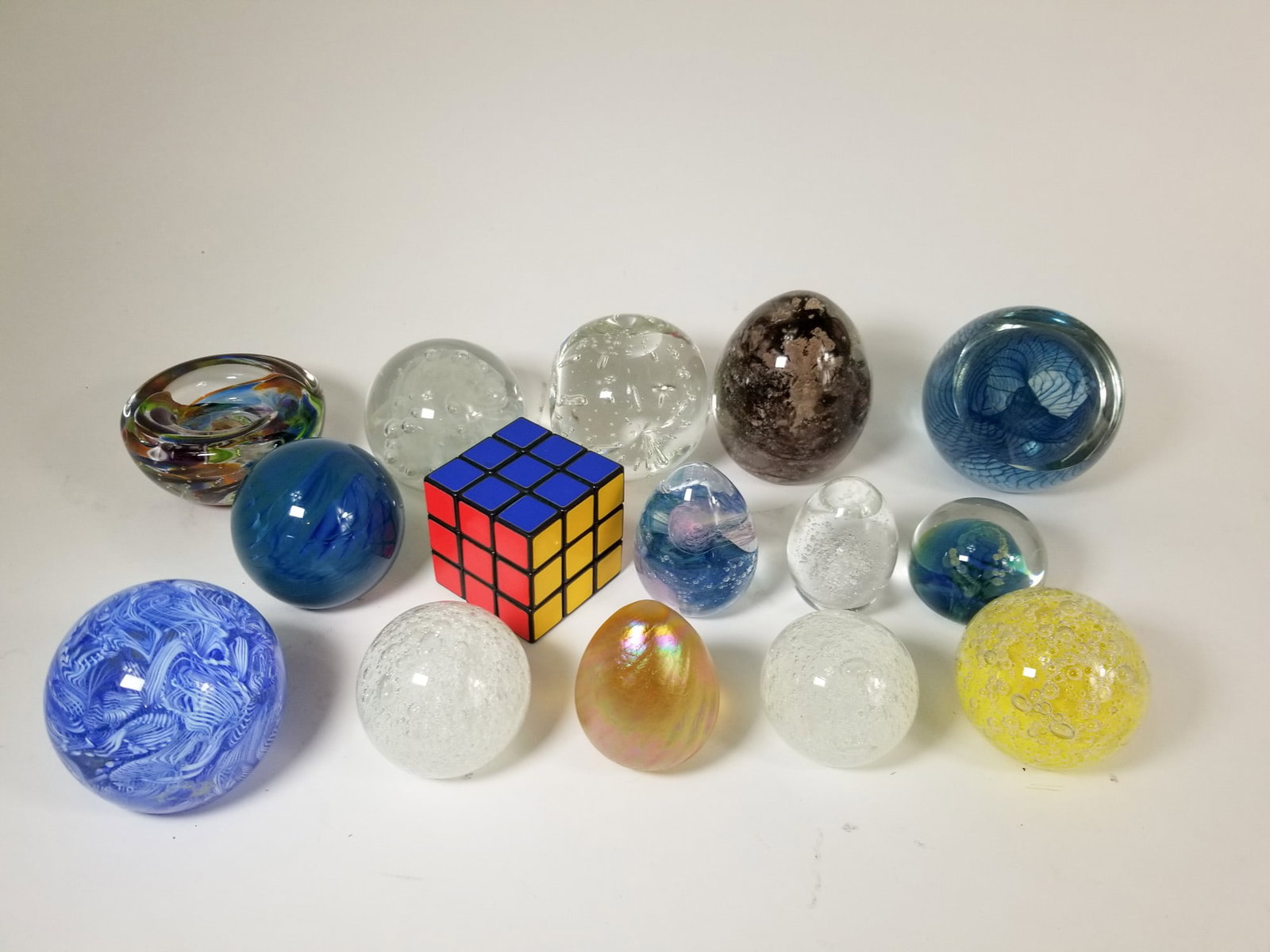 Large Grouping of Vintage Hand Blown Paperweights - 2