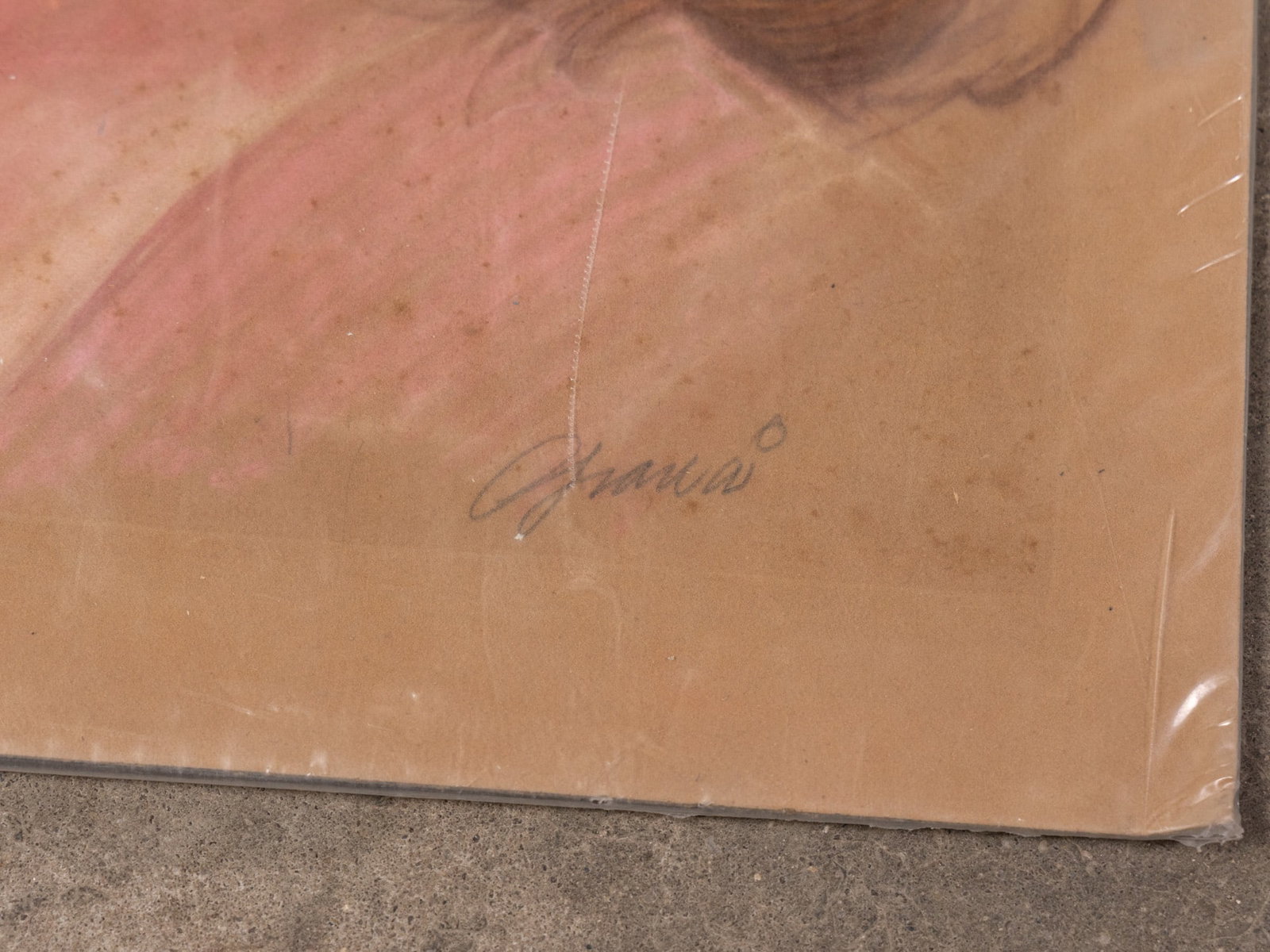 Pair of Original Pastel on Velour Board Portraits - 2