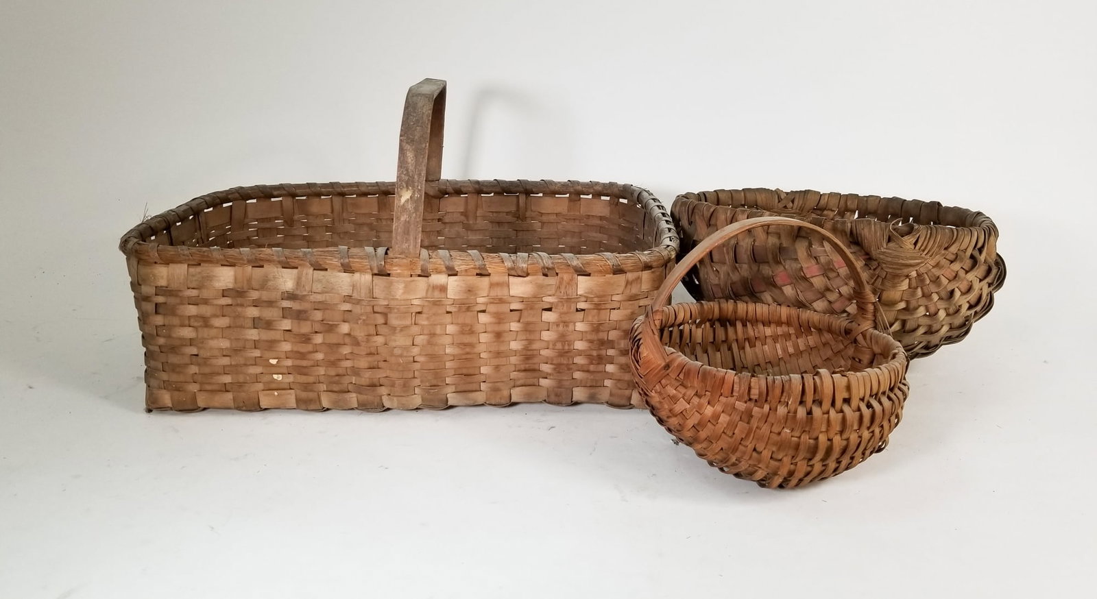 Assorted Primitive Antique Baskets Featuring Oak Splint (1 of 4)