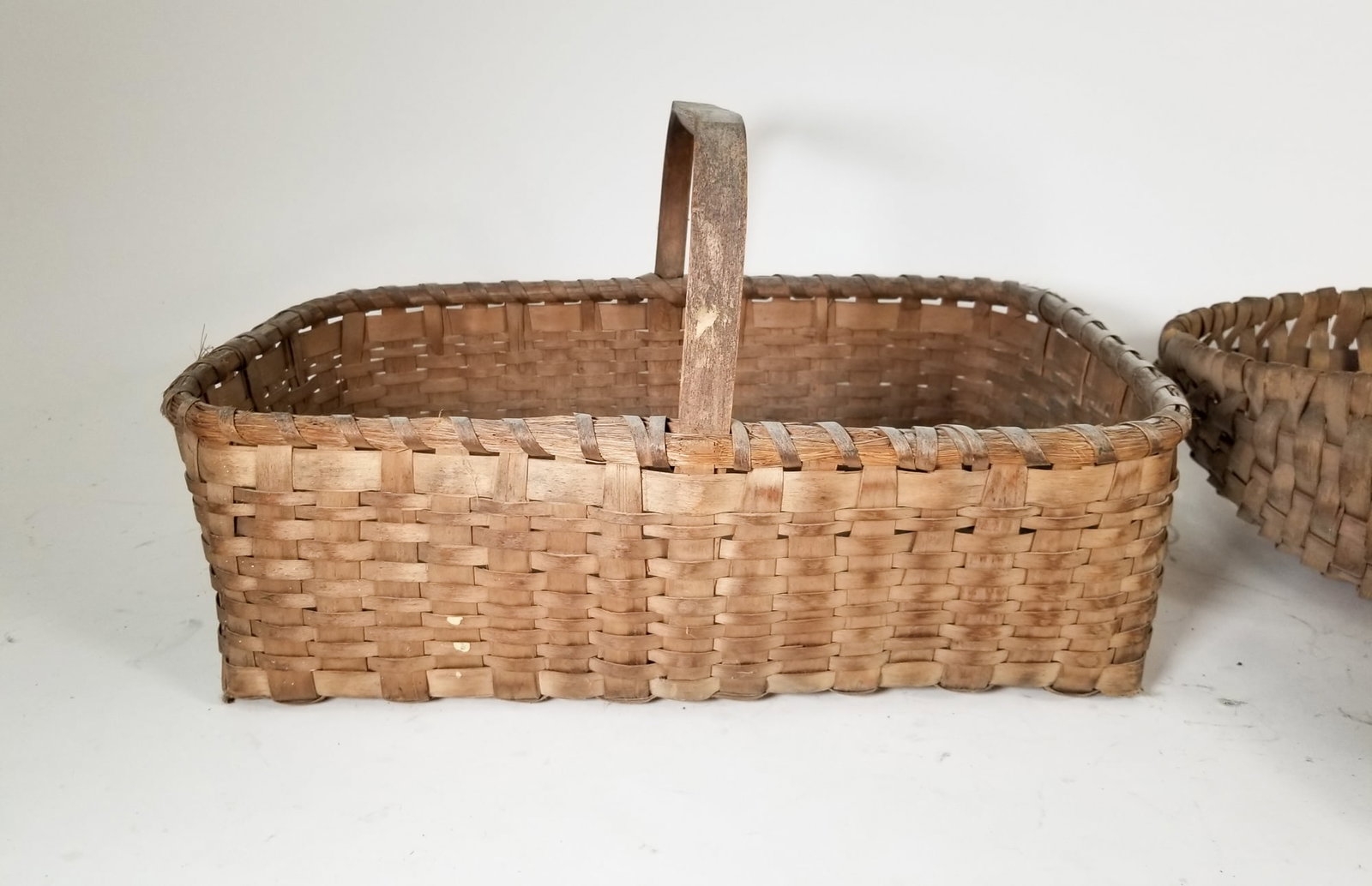 Assorted Primitive Antique Baskets Featuring Oak Splint - 3