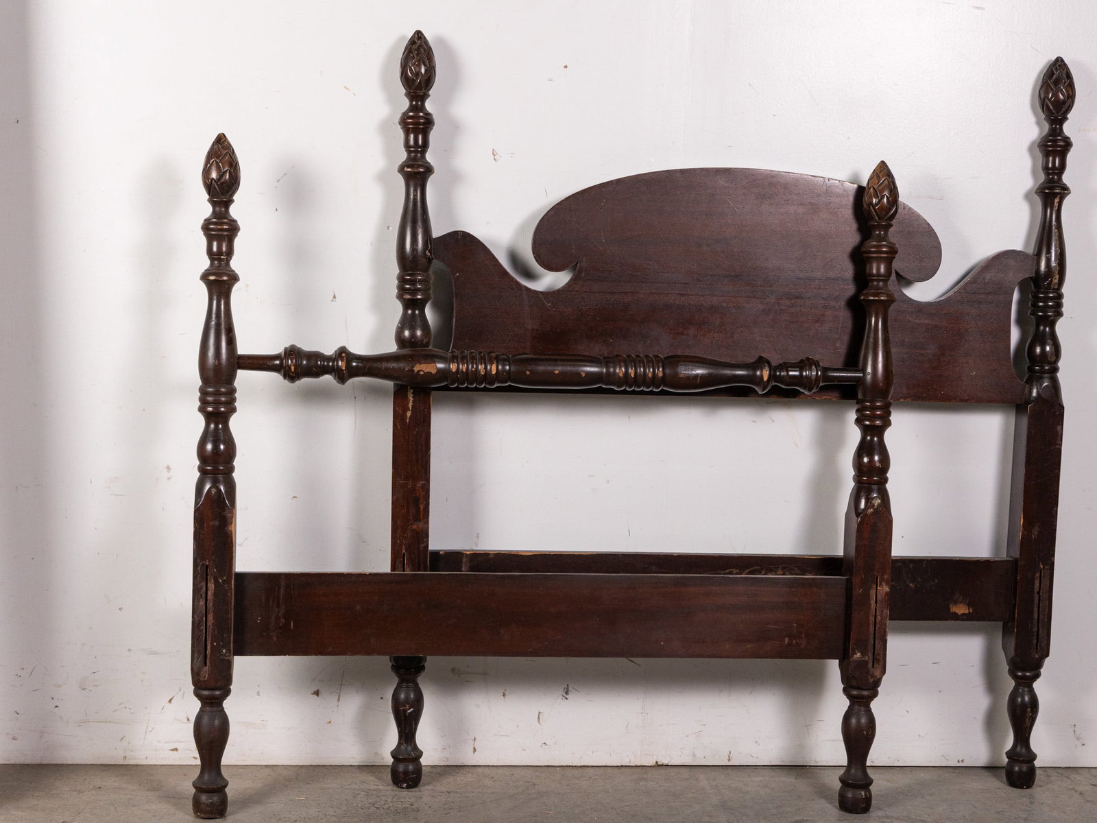 Vintage Dark Mahogany Double Bed Frame - 2