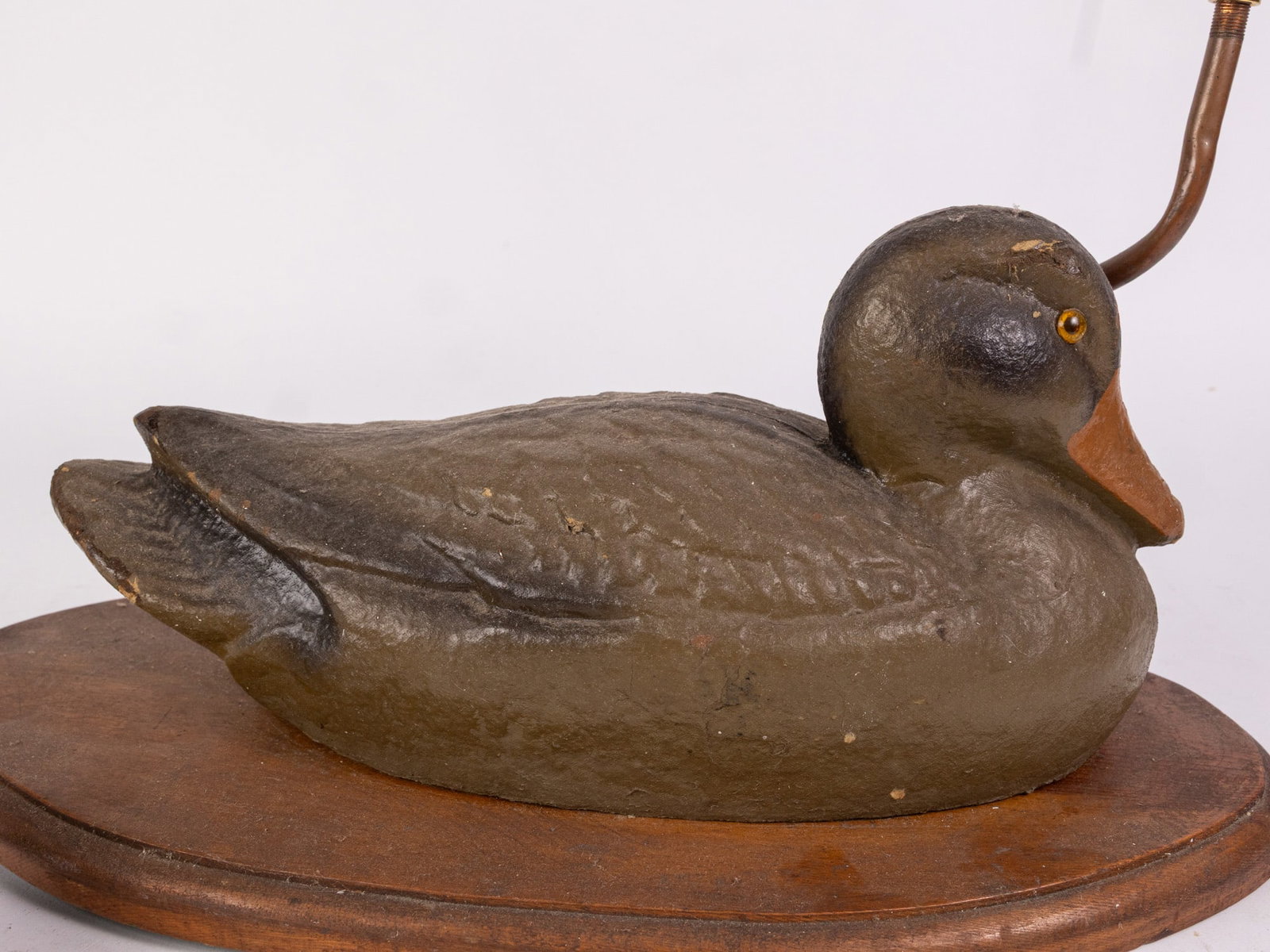 Vintage Molded Fiber Duck Decoy Figural Lamp - 3