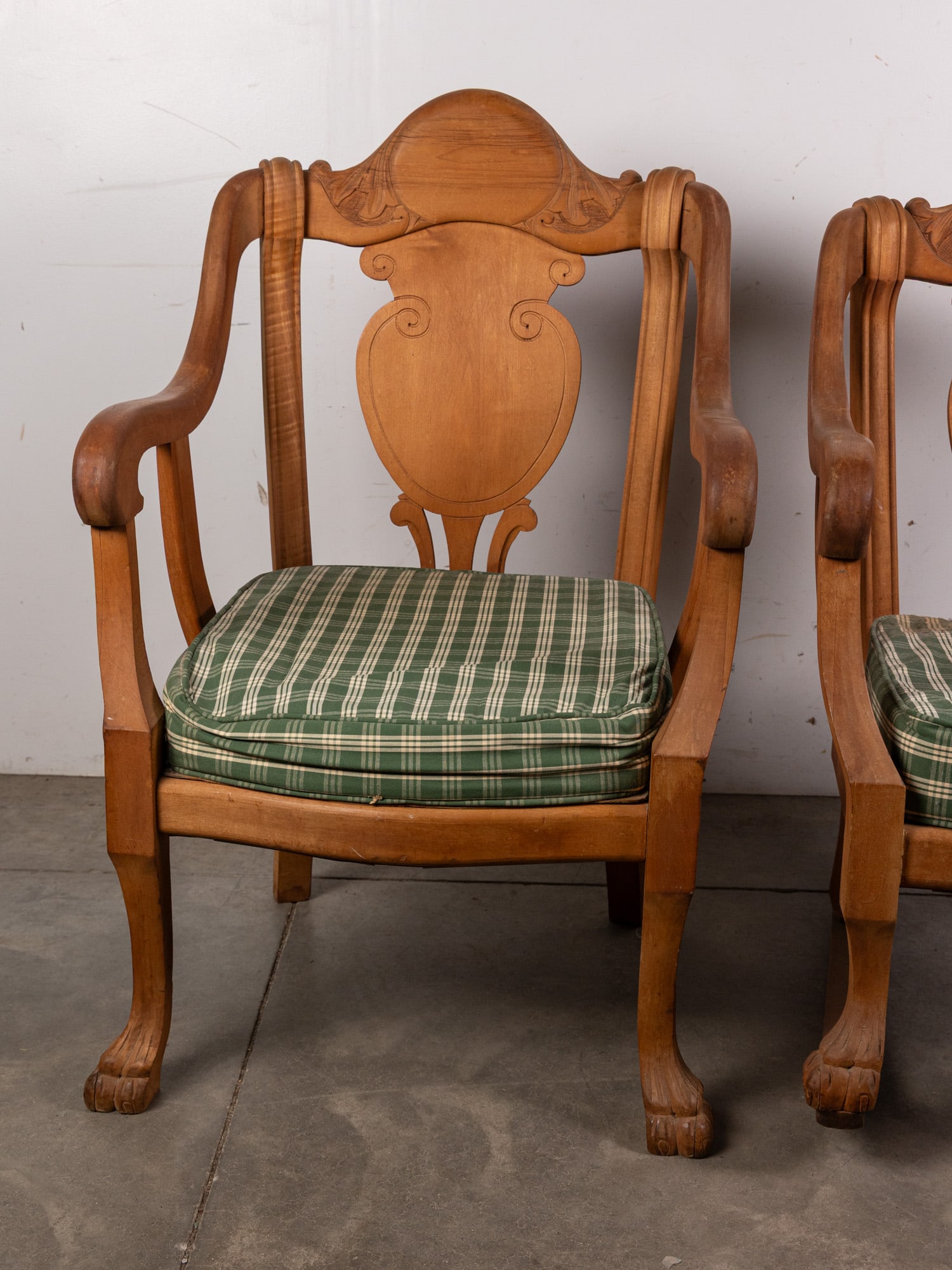 Vintage Wood Carved Rocking Chair & Armchair - 2
