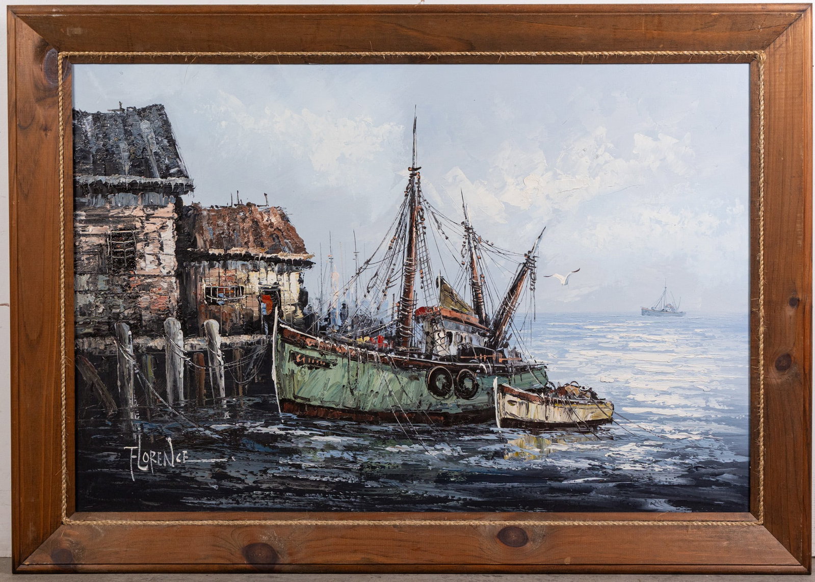 Large Florence Wilkins Furst Nautical Original Oil Painting: Large Florence Wilkins Furst Nautical Original Oil Painting Size 29" x 41" Literature Brooks Auction – Online Auction Terms & Conditions Contact: (856) 694-2960 | info@brooks.auction READ