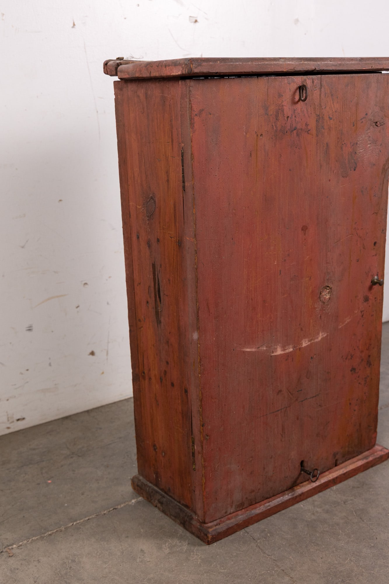 Antique Primitive Table Top Locking Cabinet - 4
