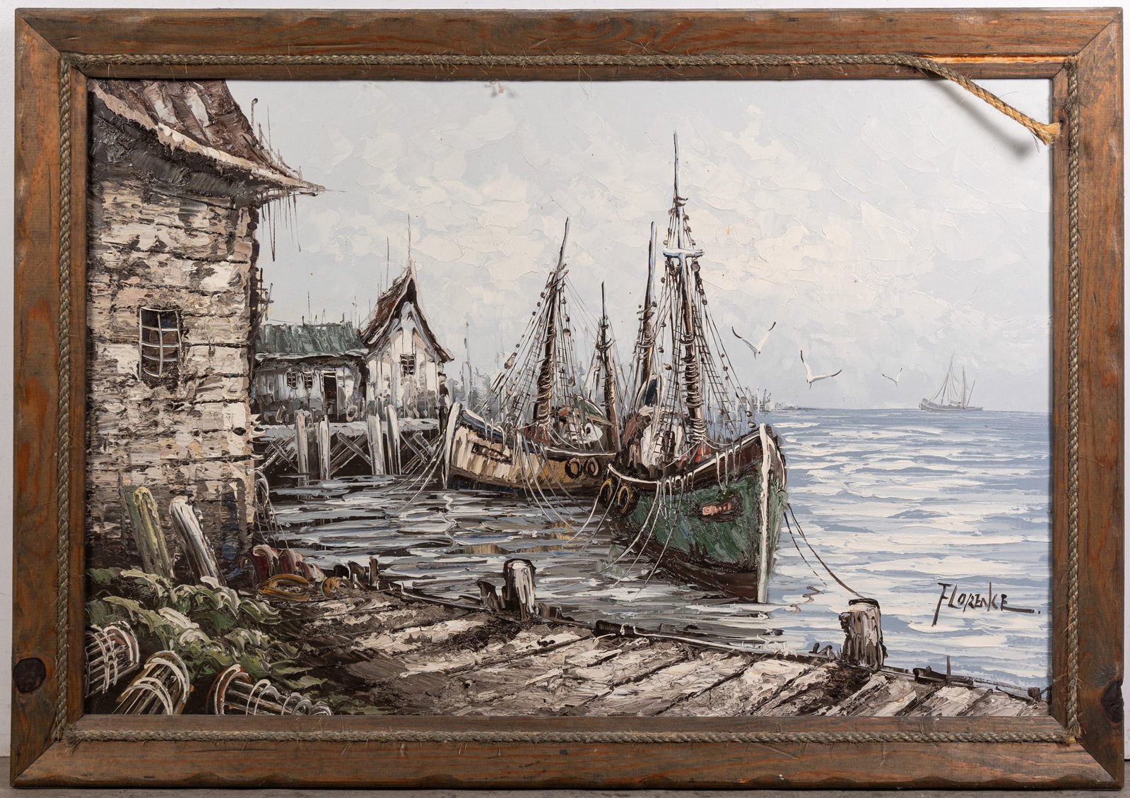 Large Florence Wilkins Furst Nautical Original Oil Painting: Large Florence Wilkins Furst Nautical Original Oil Painting Size 29" x 41" Literature Brooks Auction – Online Auction Terms & Conditions Contact: (856) 694-2960 | info@brooks.auction READ