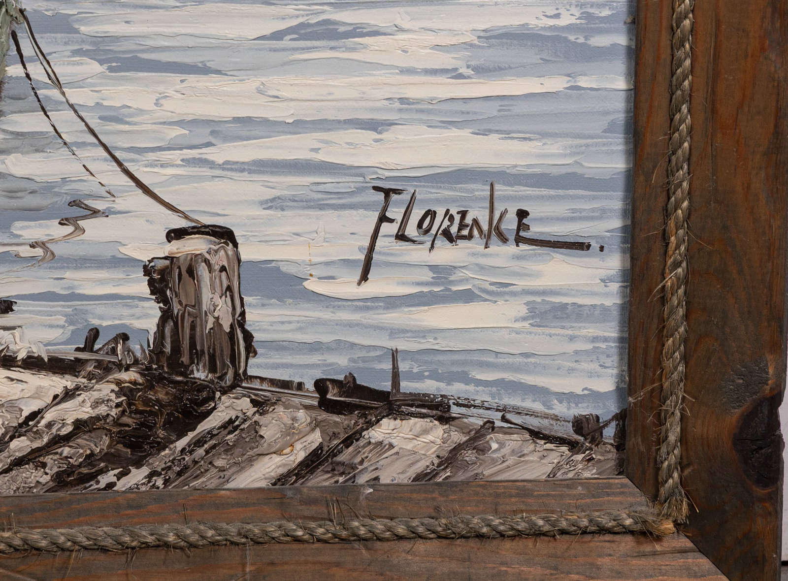 Large Florence Wilkins Furst Nautical Original Oil Painting - 2