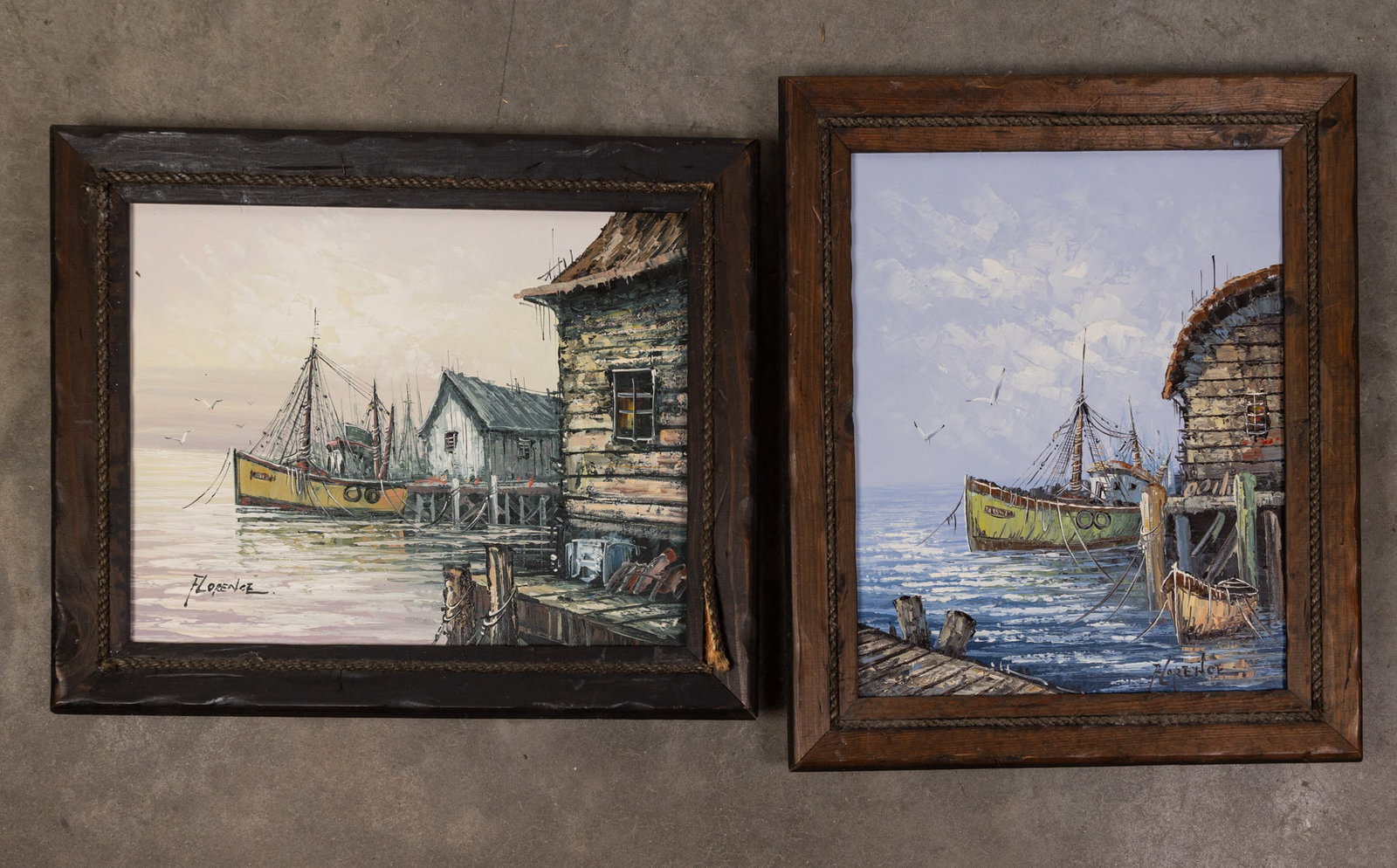 Two Florence Wilkins Furst Nautical Original Oil Paintings on Canvas: Two Florence Wilkins Furst Nautical Original Oil Paintings on Canvas Size 20" x 24" Literature Brooks Auction – Online Auction Terms & Conditions Contact: (856) 694-2960 | info@brooks.auction