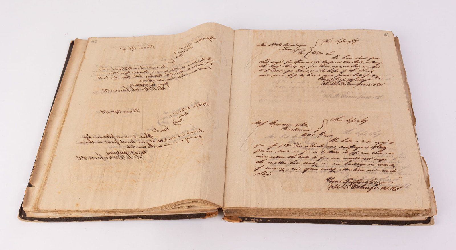 Antique Leather Bound Handwritten Book - 2