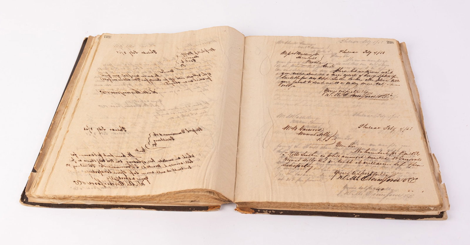 Antique Leather Bound Handwritten Book - 3