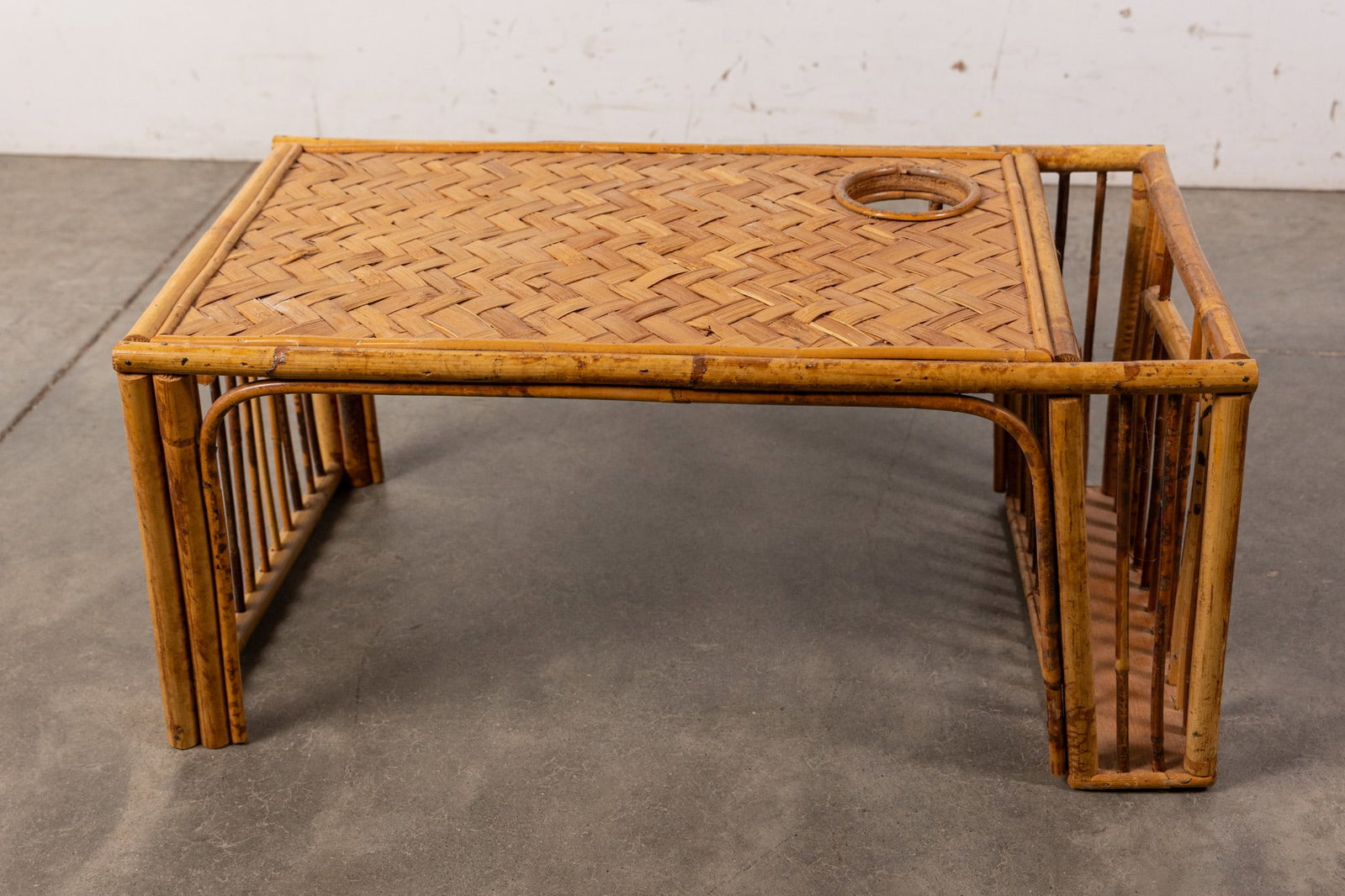 Vintage Bohemian Bamboo & Woven Rattan Breakfast Bed Tray: Vintage Bohemian Bamboo & Woven Rattan Breakfast Bed Tray Size 10" x 23" x 13" Literature Brooks Auction – Online Auction Terms & Conditions Contact: (856) 694-2960 | info@brooks.auction READ