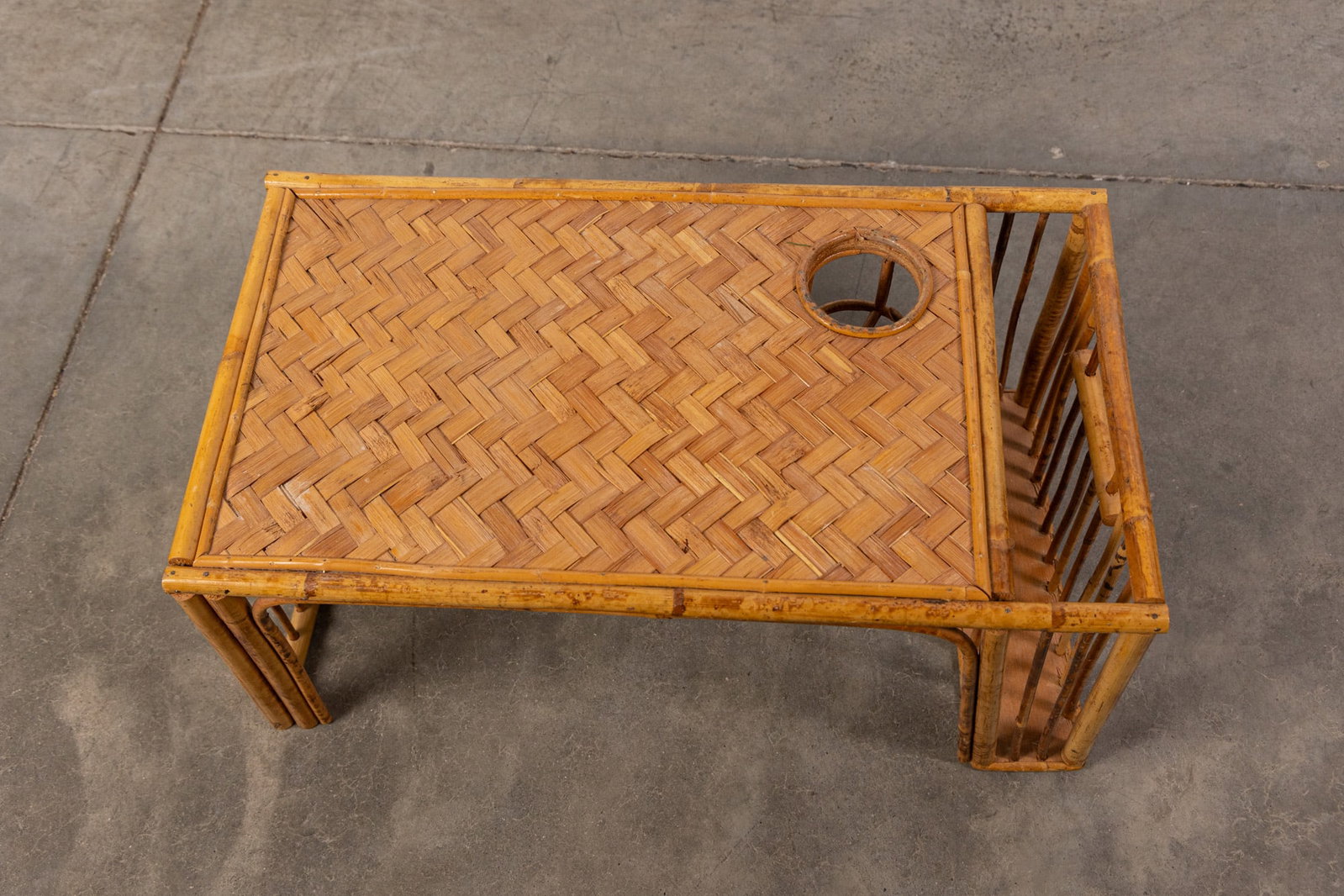 Vintage Bohemian Bamboo & Woven Rattan Breakfast Bed Tray - 2