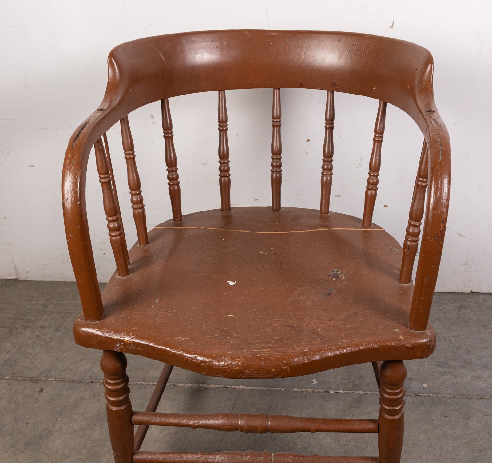 Antique Wooden Captain's Chair - 2