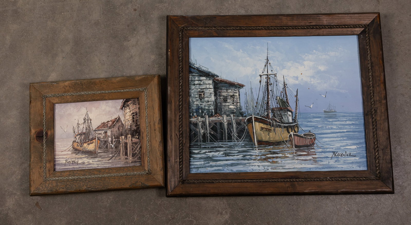 Two Florence Wilkins Furst Nautical Original Oil Paintings on Canvas: Two Florence Wilkins Furst Nautical Original Oil Paintings on Canvas Size 20" x 24" Literature Brooks Auction – Online Auction Terms & Conditions Contact: (856) 694-2960 | info@brooks.auction