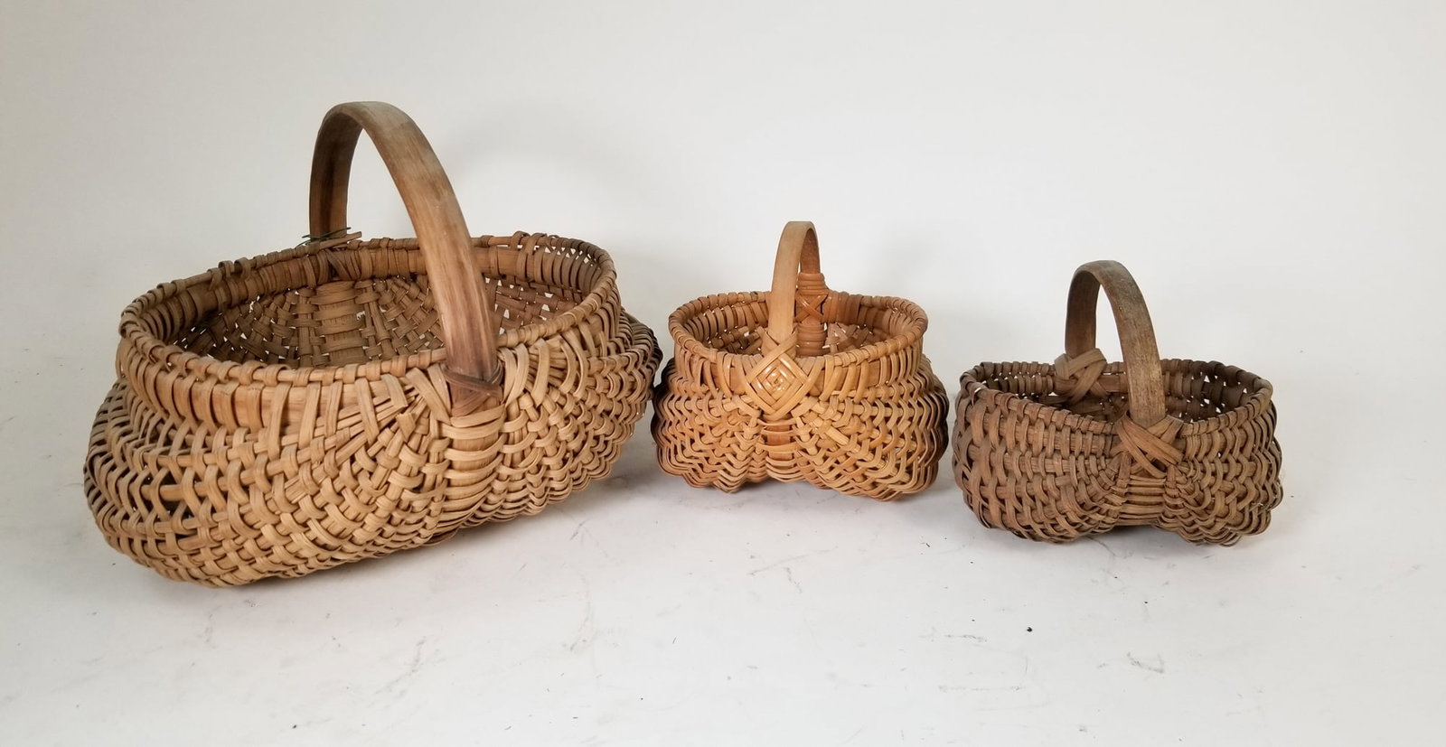 Three Oak Splint Buttocks Baskets (1 of 2)