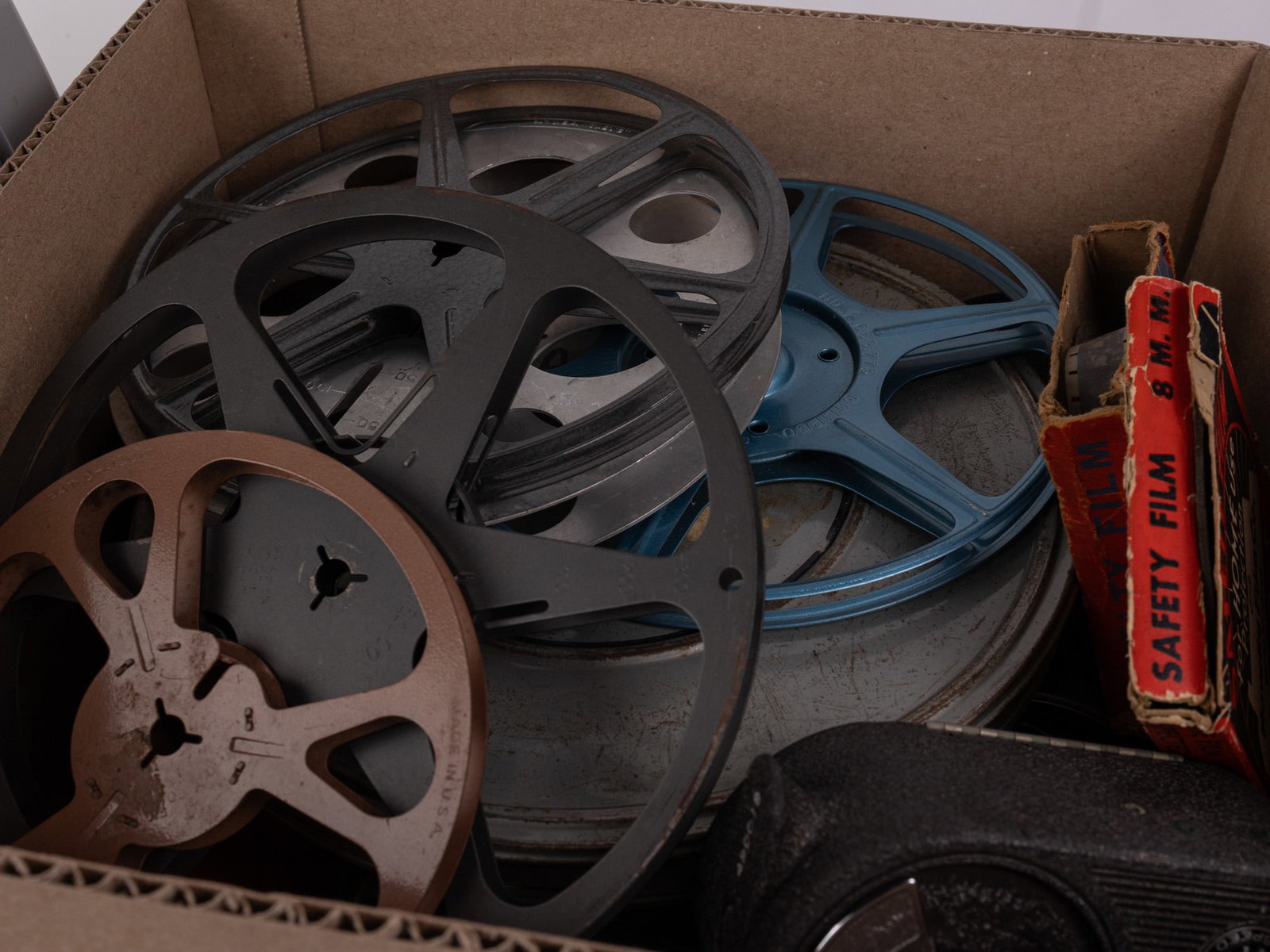 Assorted Vintage Cameras, Projectors, and Film Reels - 3