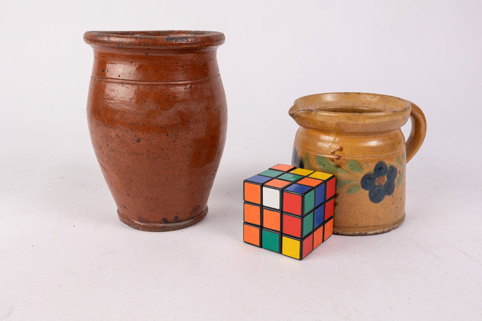 Two Stoneware Vessels Featuring Redware - 2