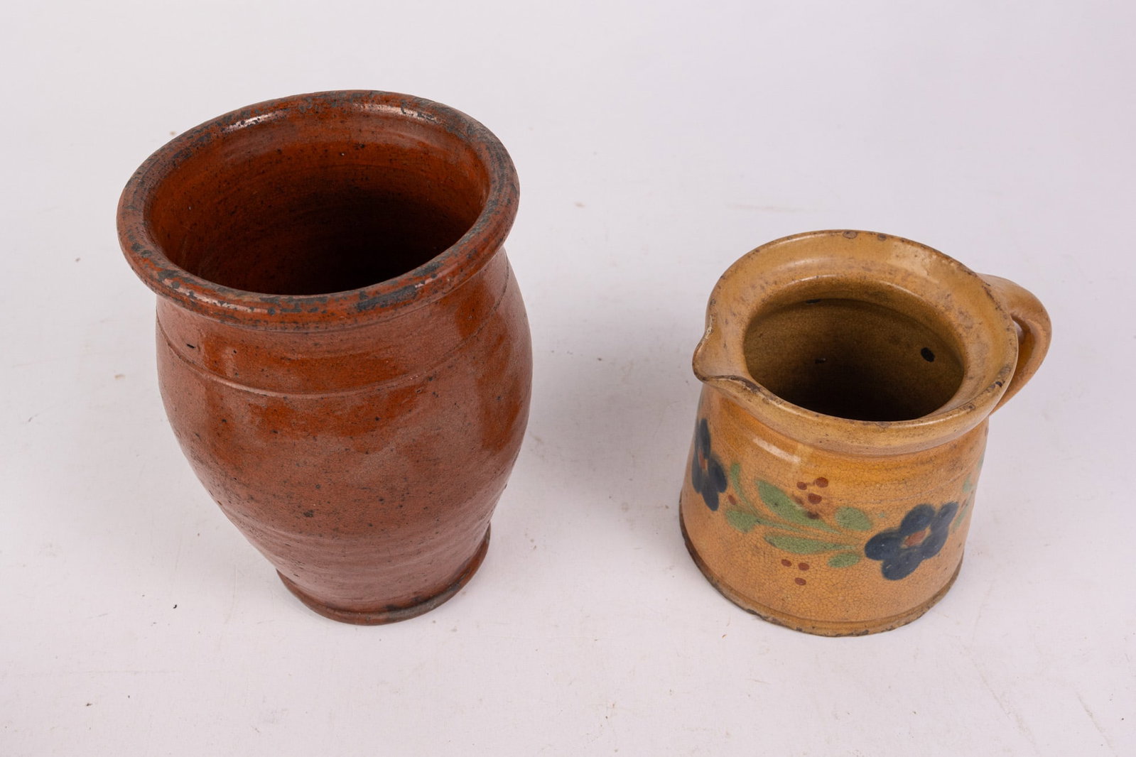 Two Stoneware Vessels Featuring Redware - 3