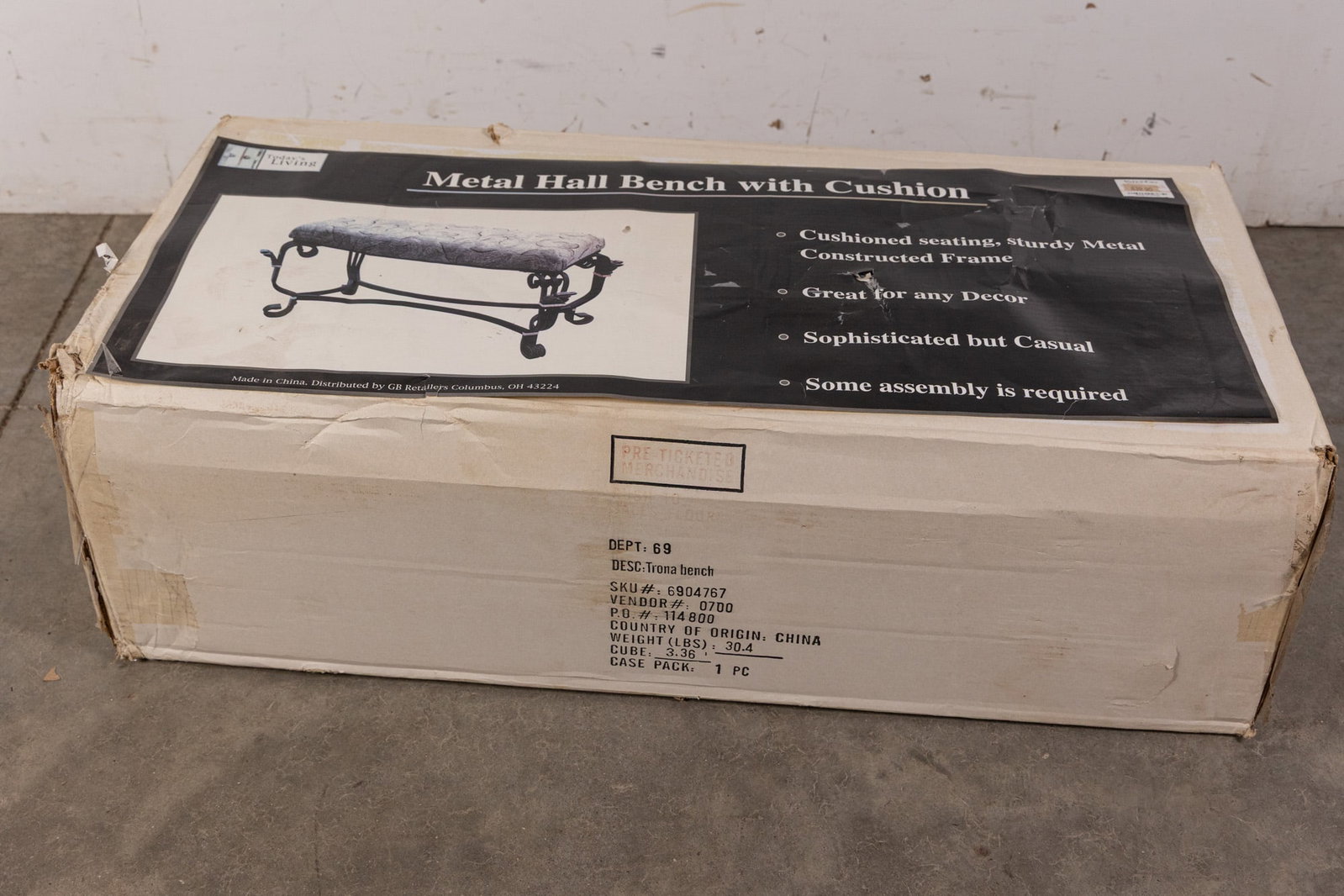 Small Upholstered Metal Hall Bench: Small Upholstered Metal Hall Bench Literature Brooks Auction – Online Auction Terms & Conditions Contact: (856) 694-2960 | info@brooks.auction READ BEFORE YOU BID: We want you to feel confident 
