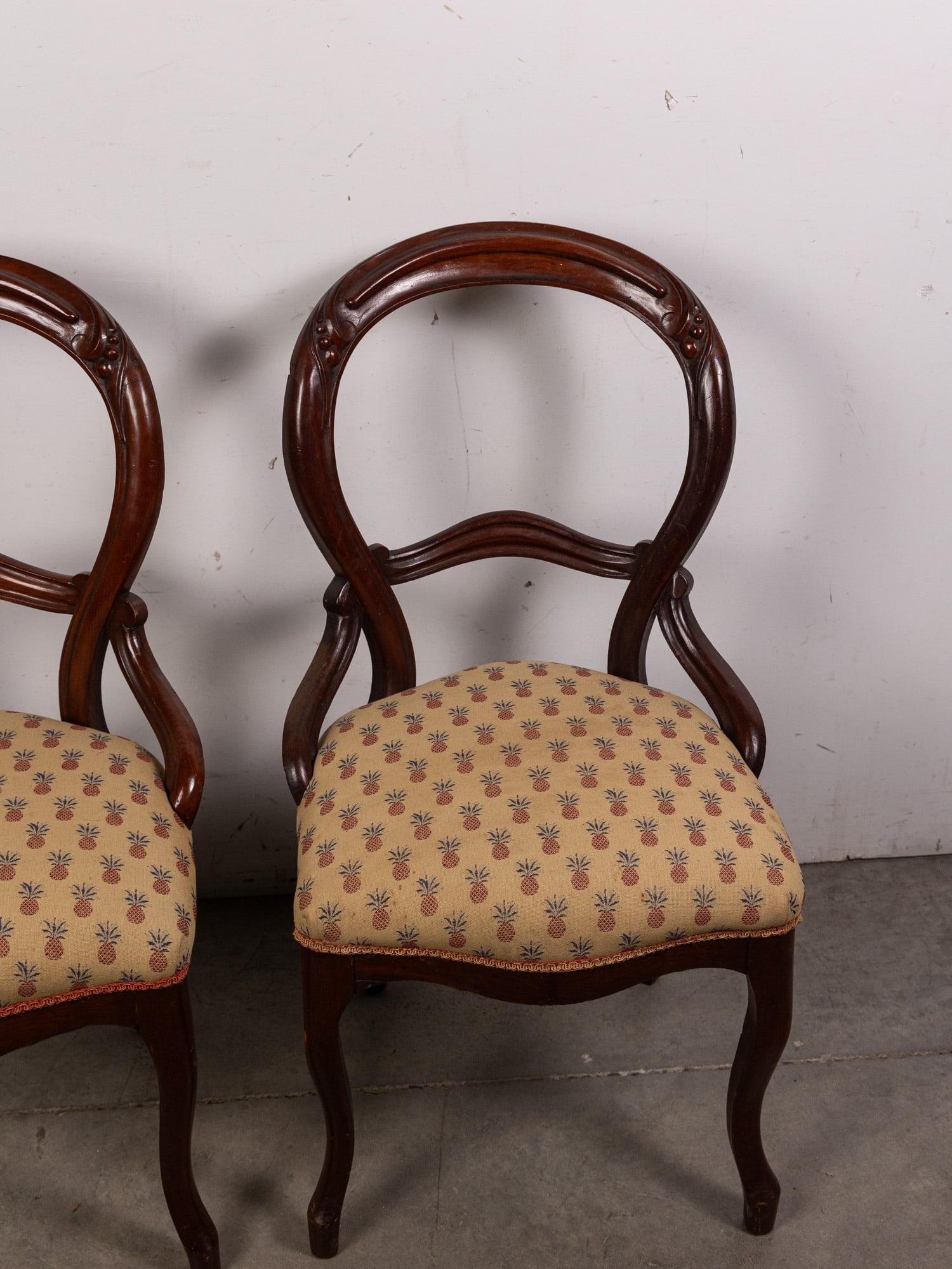 Pair of Wood Carved Upholstered Side Chairs - 3