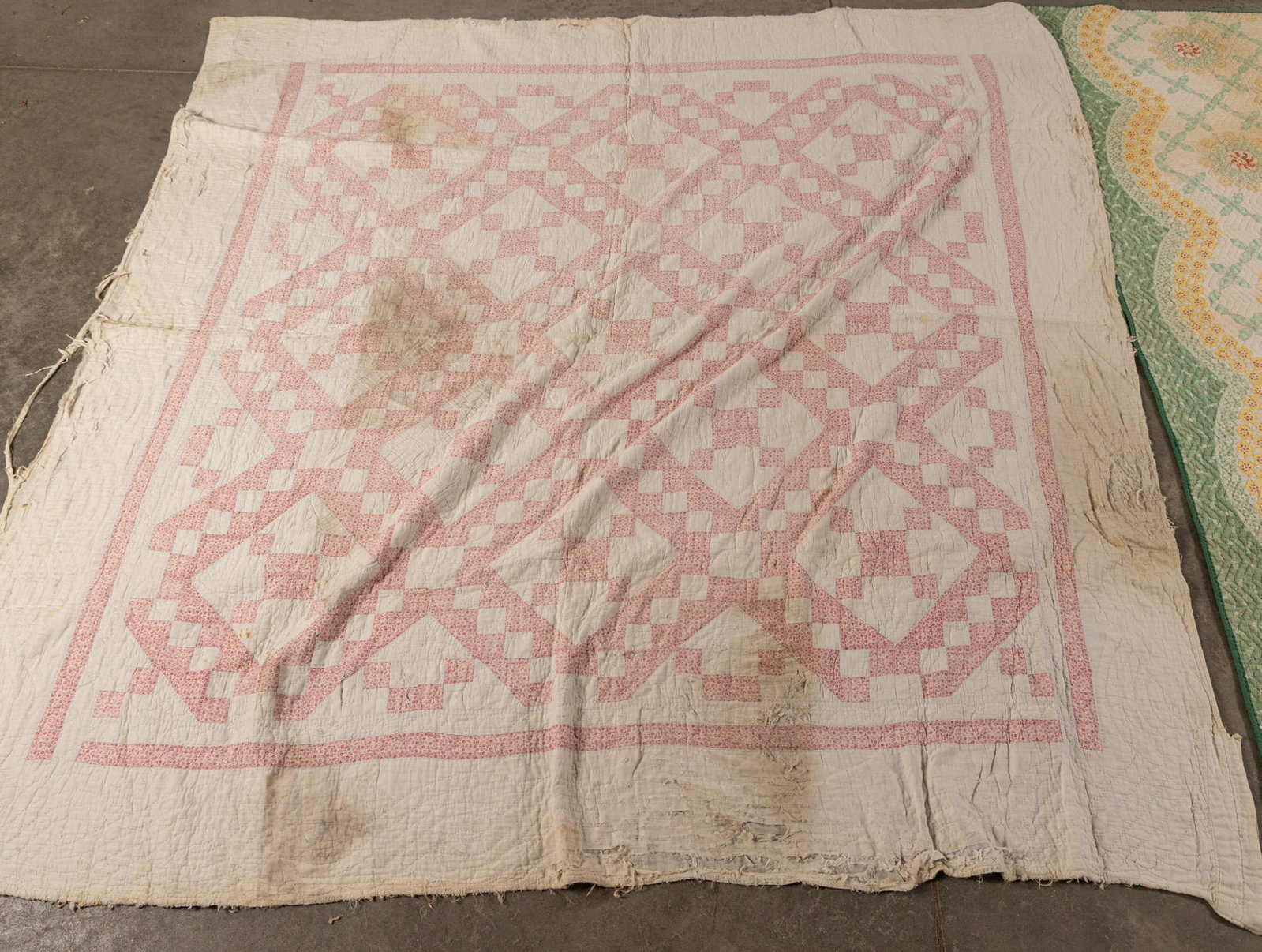 Two Vintage Floral Patterned Quilts - 2