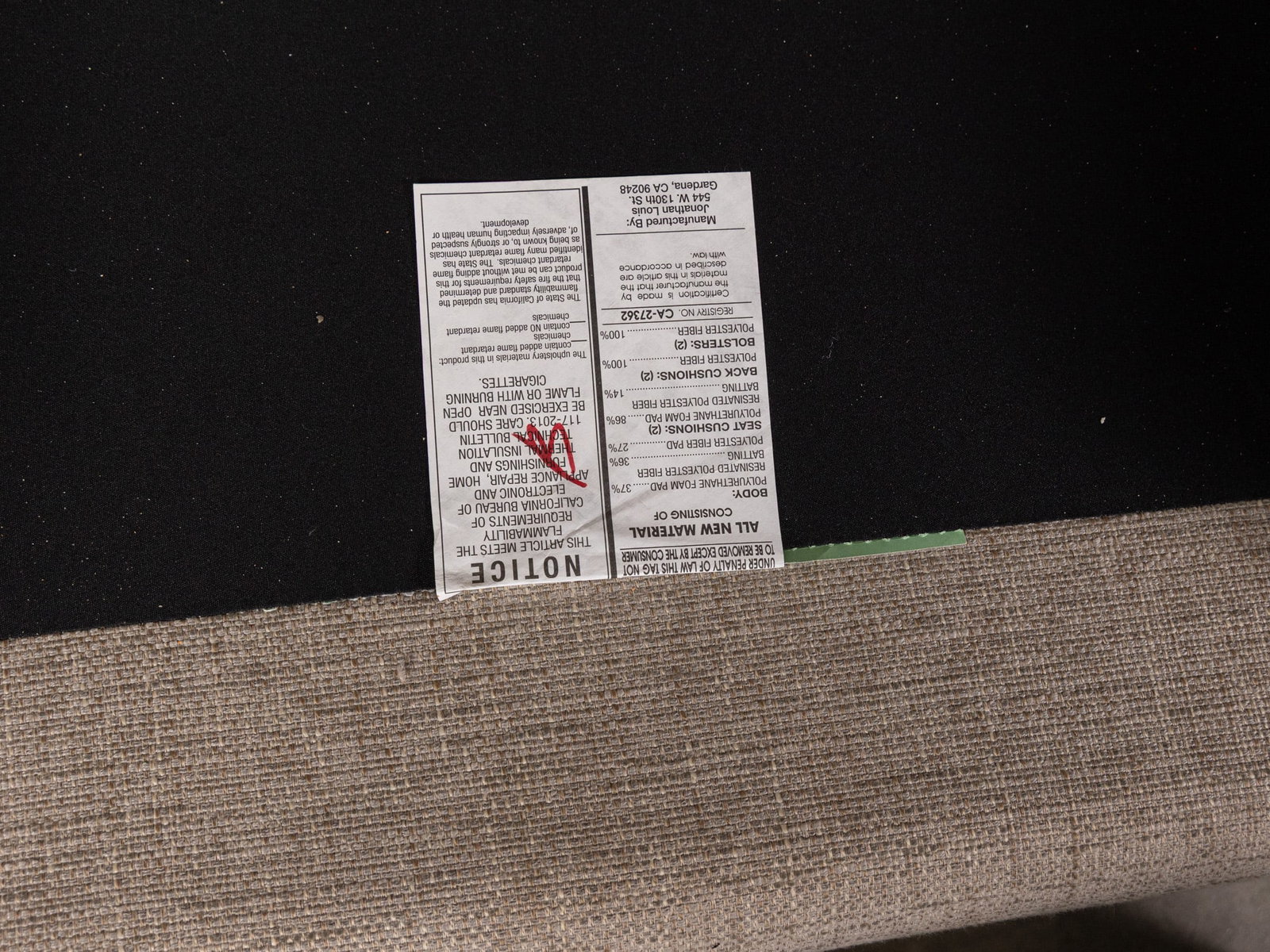 Contemporary Light Grey Tweed Upholstered Sofa and Ottoman - 5