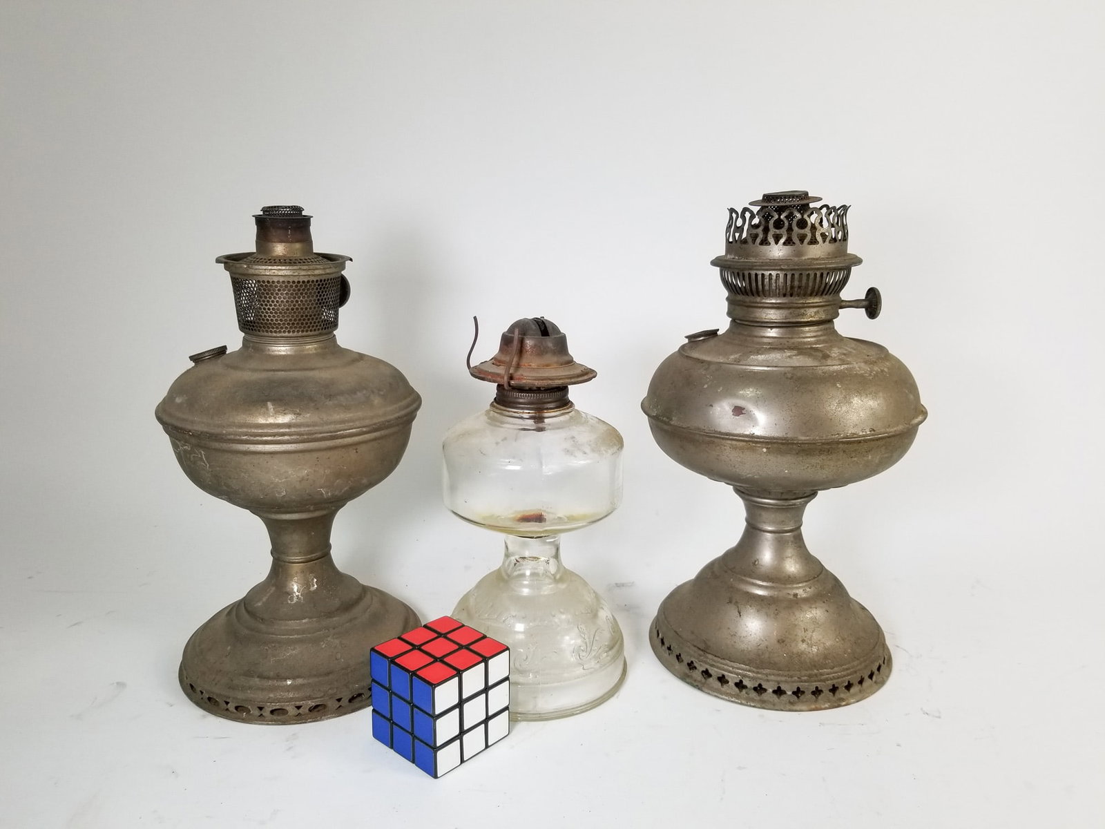 Three Kerosene Oil Lamp Bases - 2