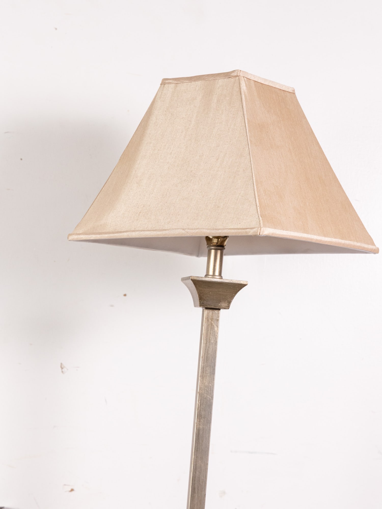 Contemporary Gold-Toned Floor Lamp And Beveled Mirror - 2