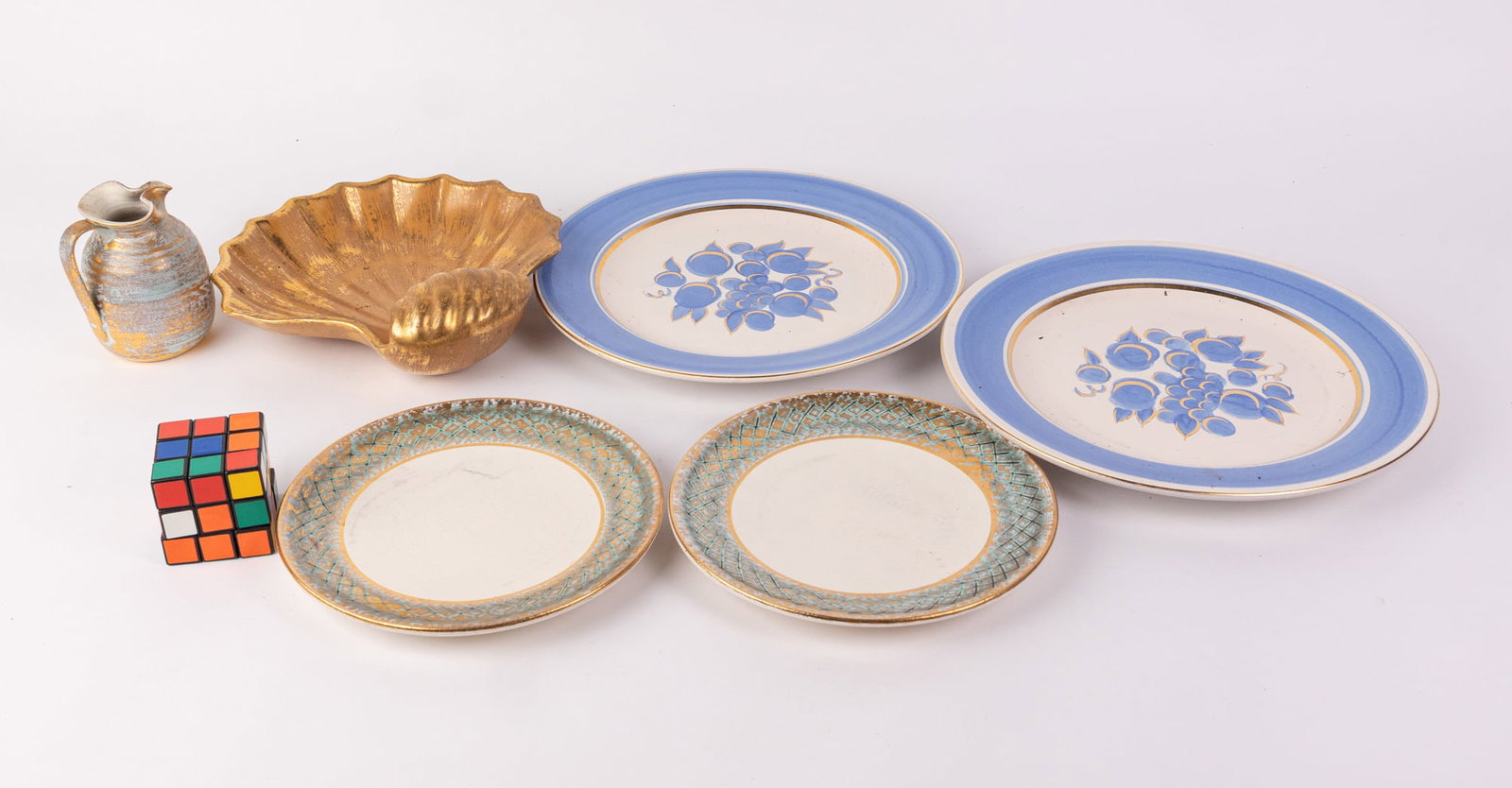 Assortment of Vintage Stangl Pottery Gold Decorated Ceramic Pieces - 2