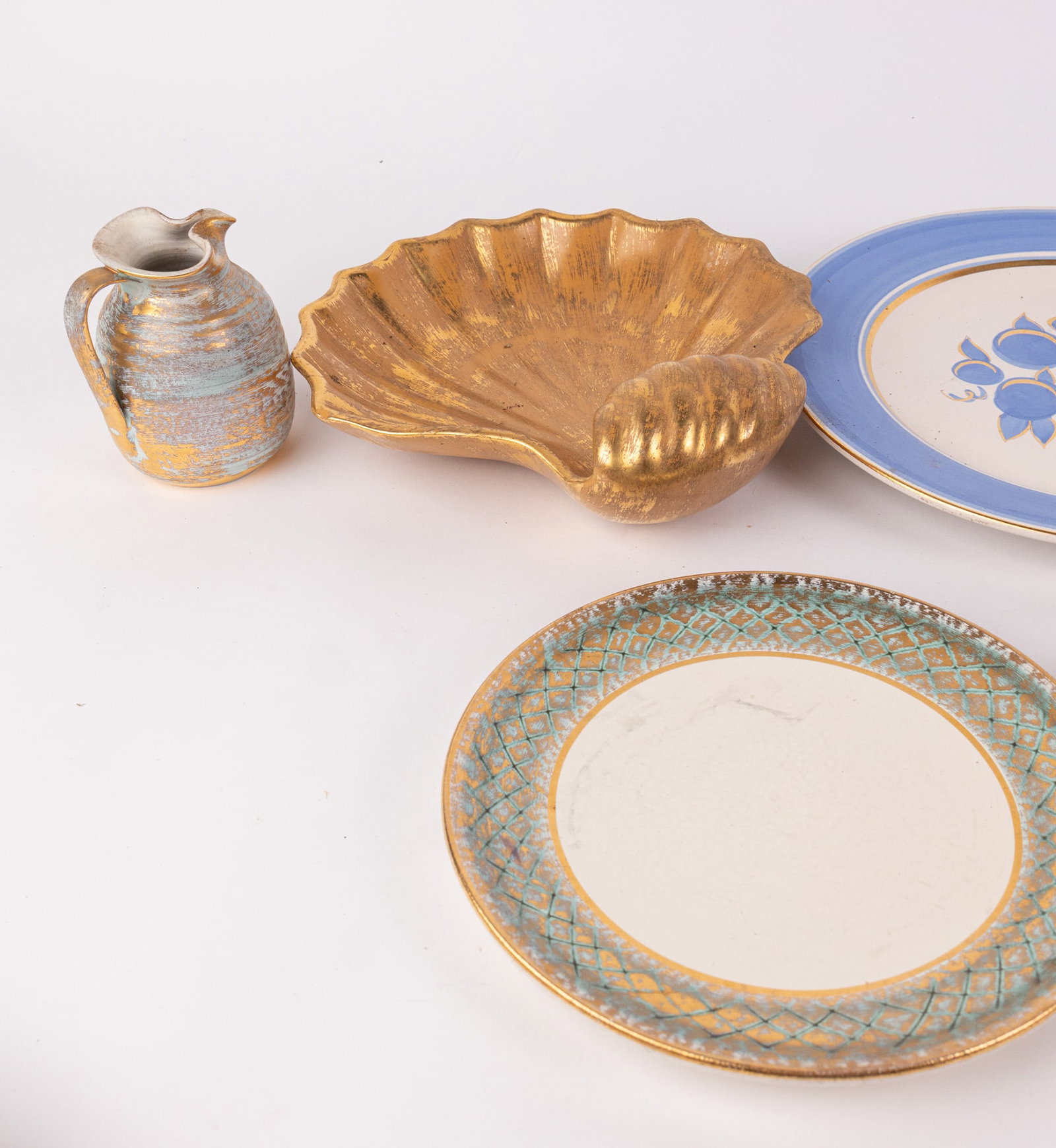 Assortment of Vintage Stangl Pottery Gold Decorated Ceramic Pieces - 3