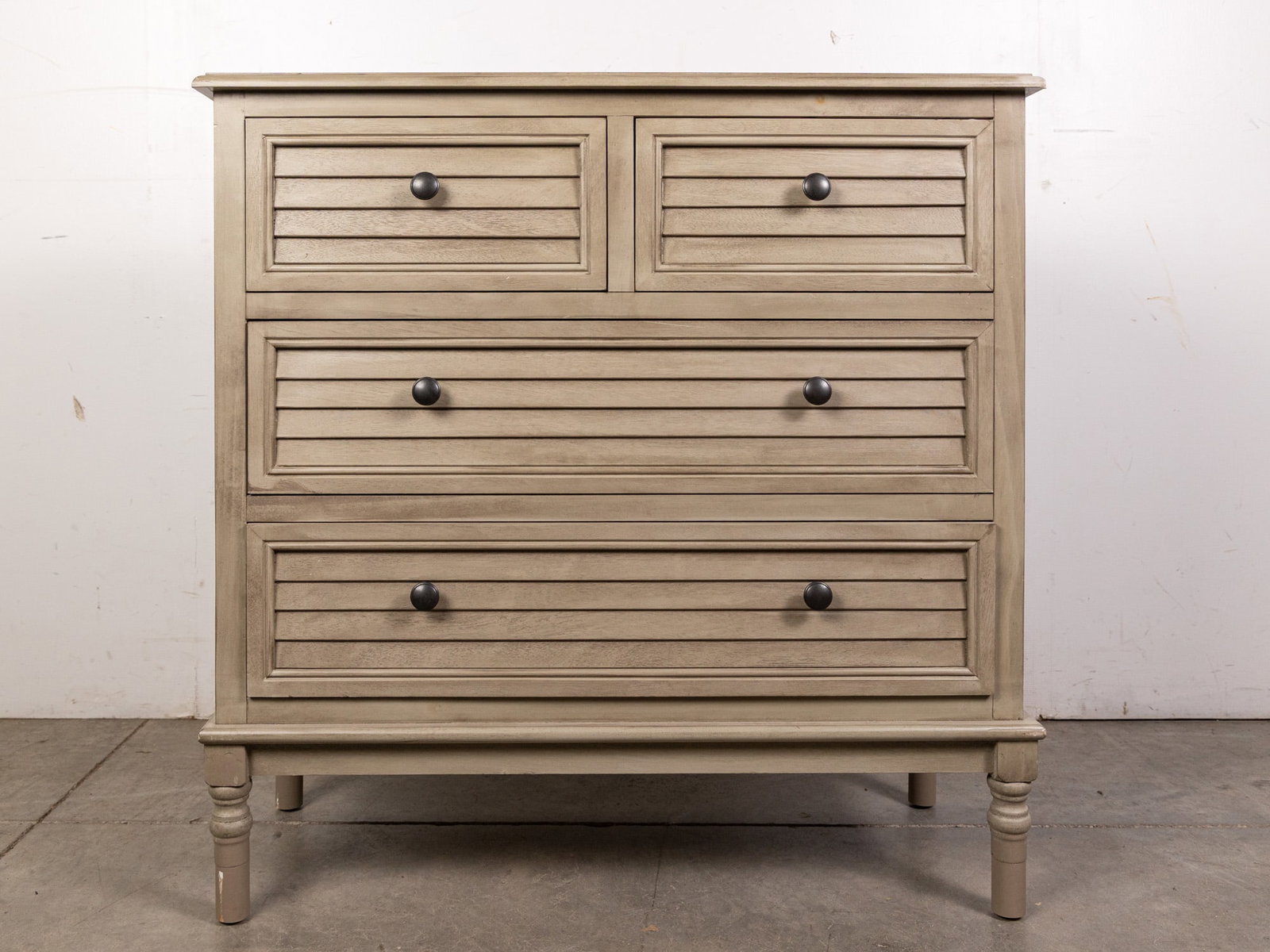 Contemporary Light Grey-Washed Chest of Drawers (1 of 4)
