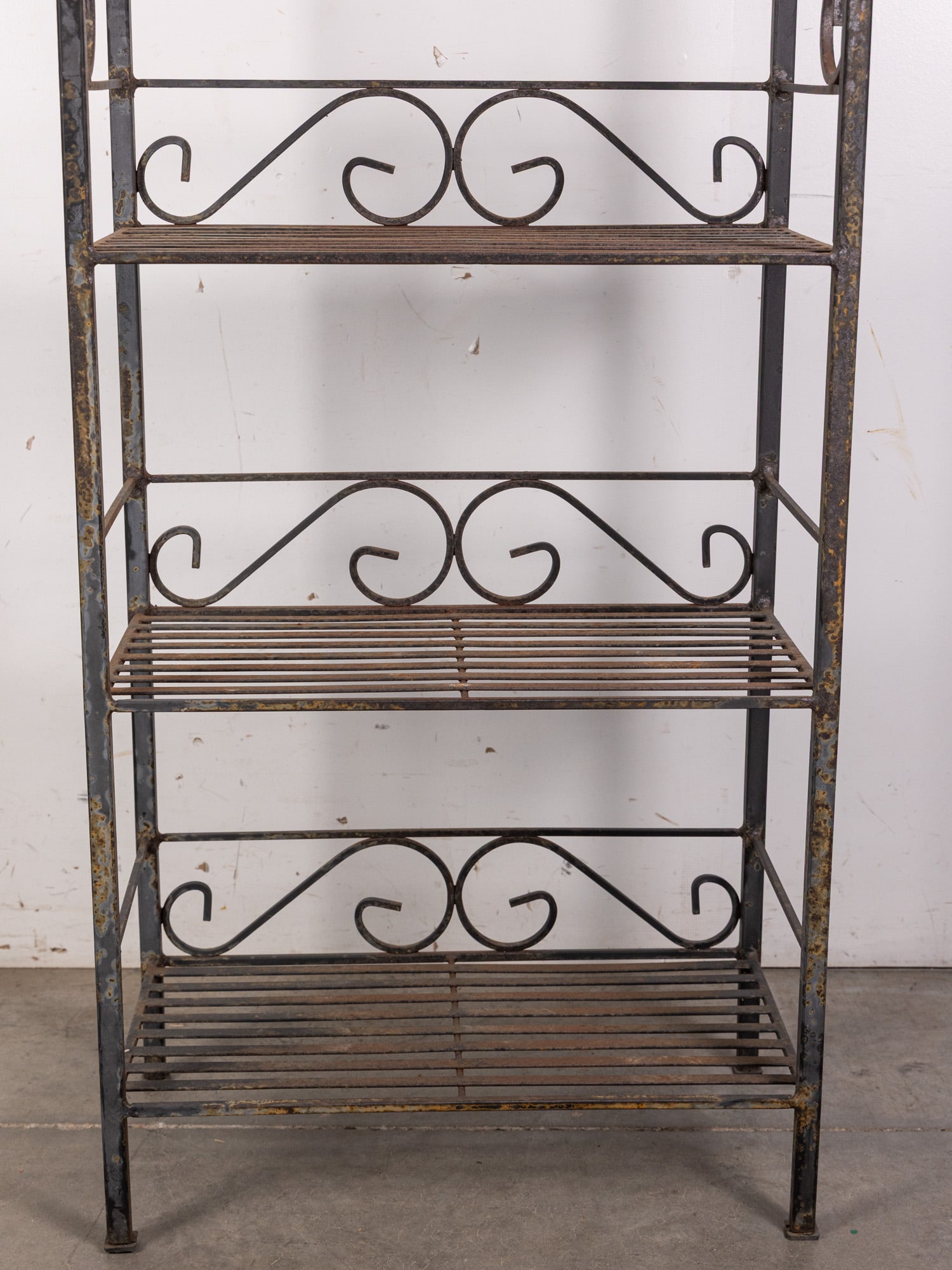 Vintage Scrolled Wrought Iron Bakers Rack - 2