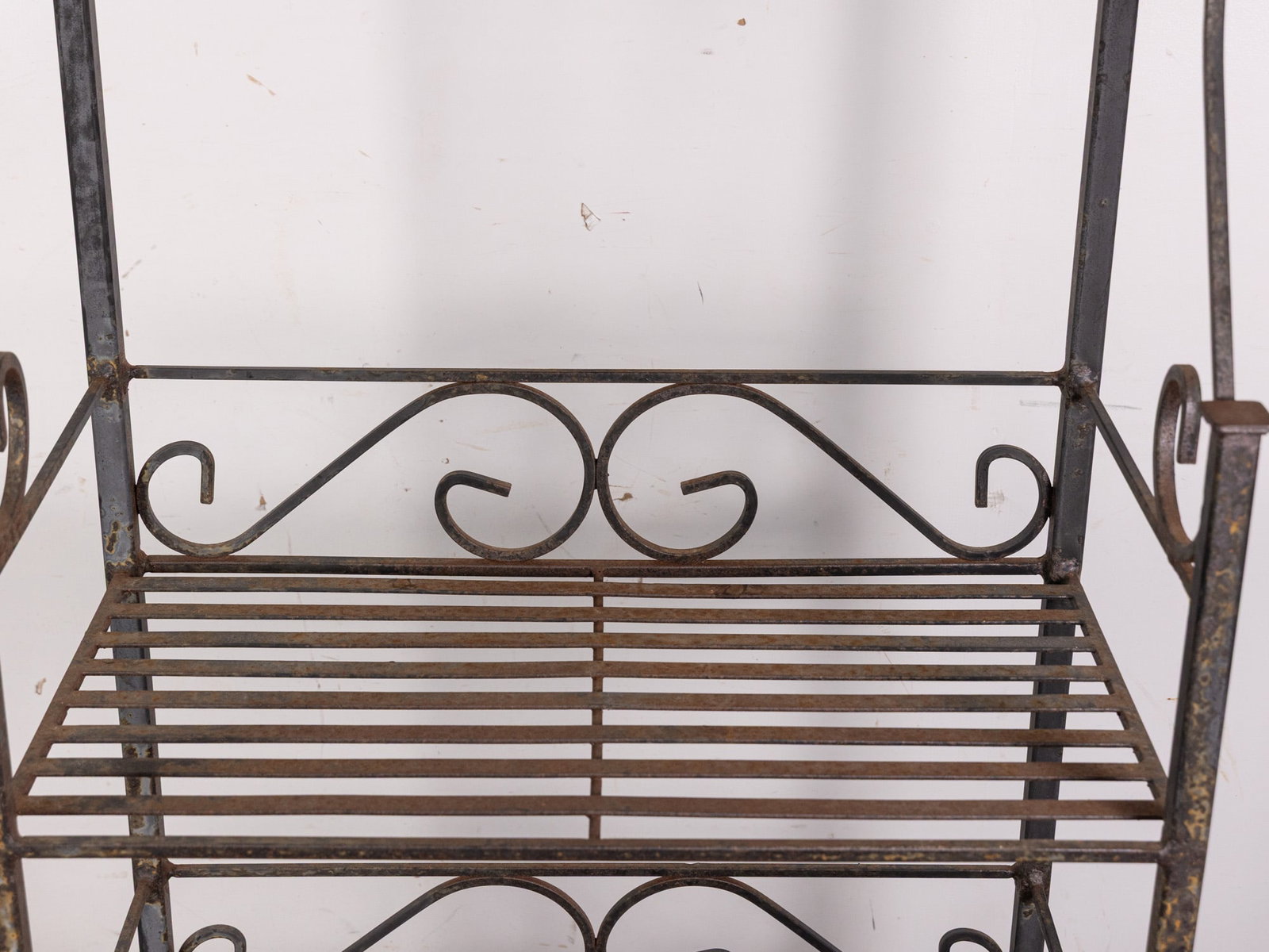 Vintage Scrolled Wrought Iron Bakers Rack - 3