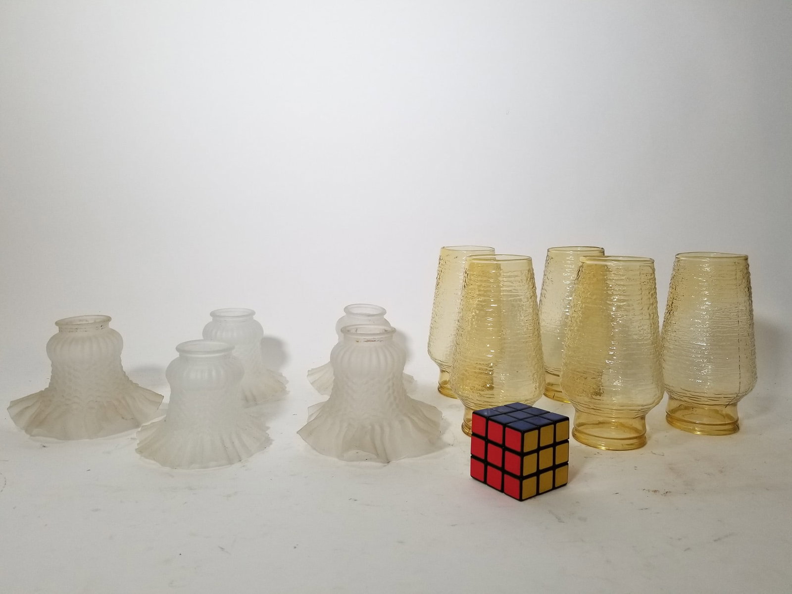 Assortment of Vintage Glass Shades ft. Anchor Hocking - 2