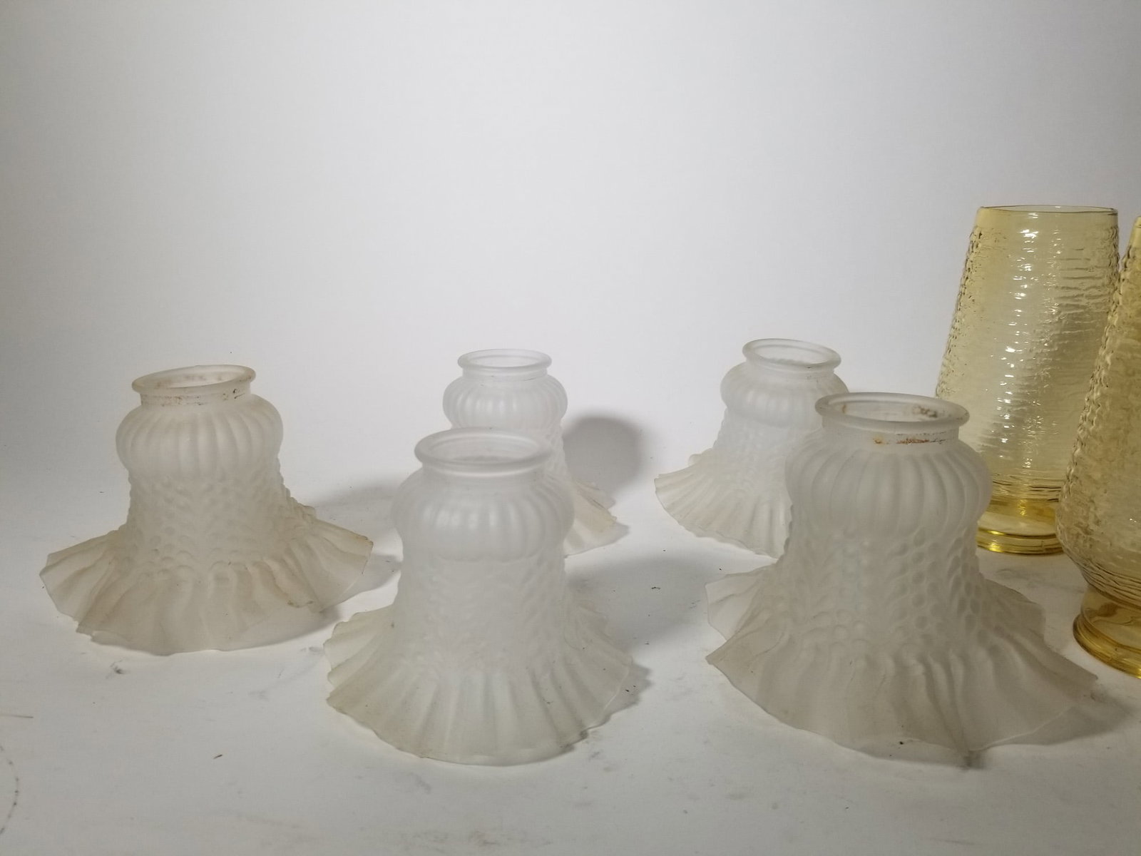 Assortment of Vintage Glass Shades ft. Anchor Hocking - 3