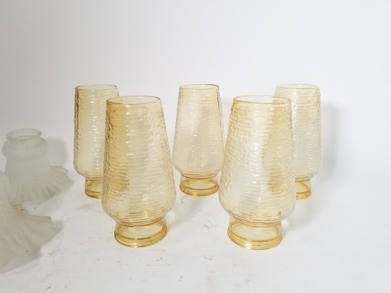 Assortment of Vintage Glass Shades ft. Anchor Hocking - 4