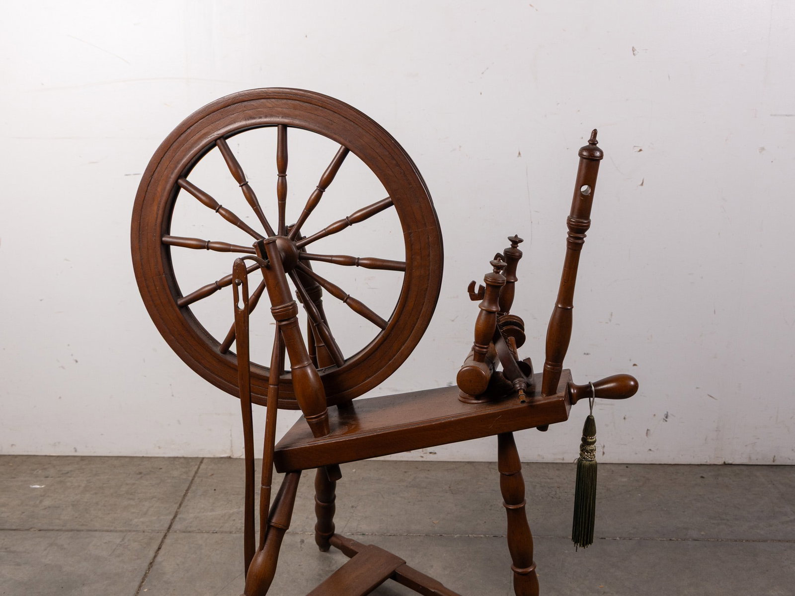 Antique Wooden Spinning Wheel - 2
