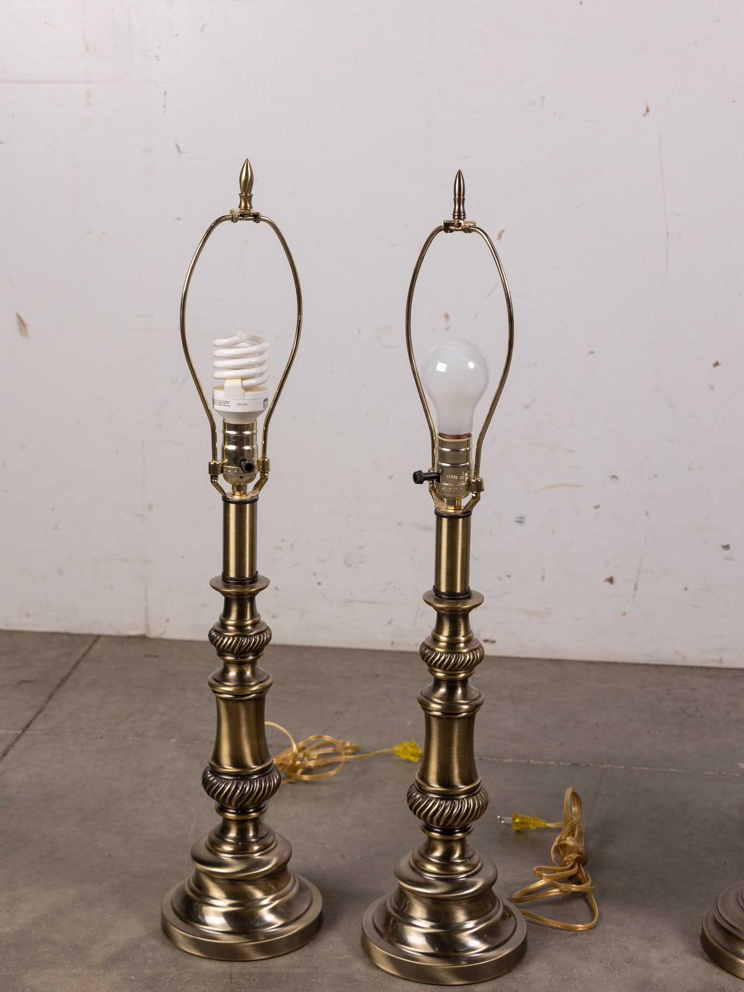 Grouping of Four Gold-Toned Contemporary Table Lamps - 2