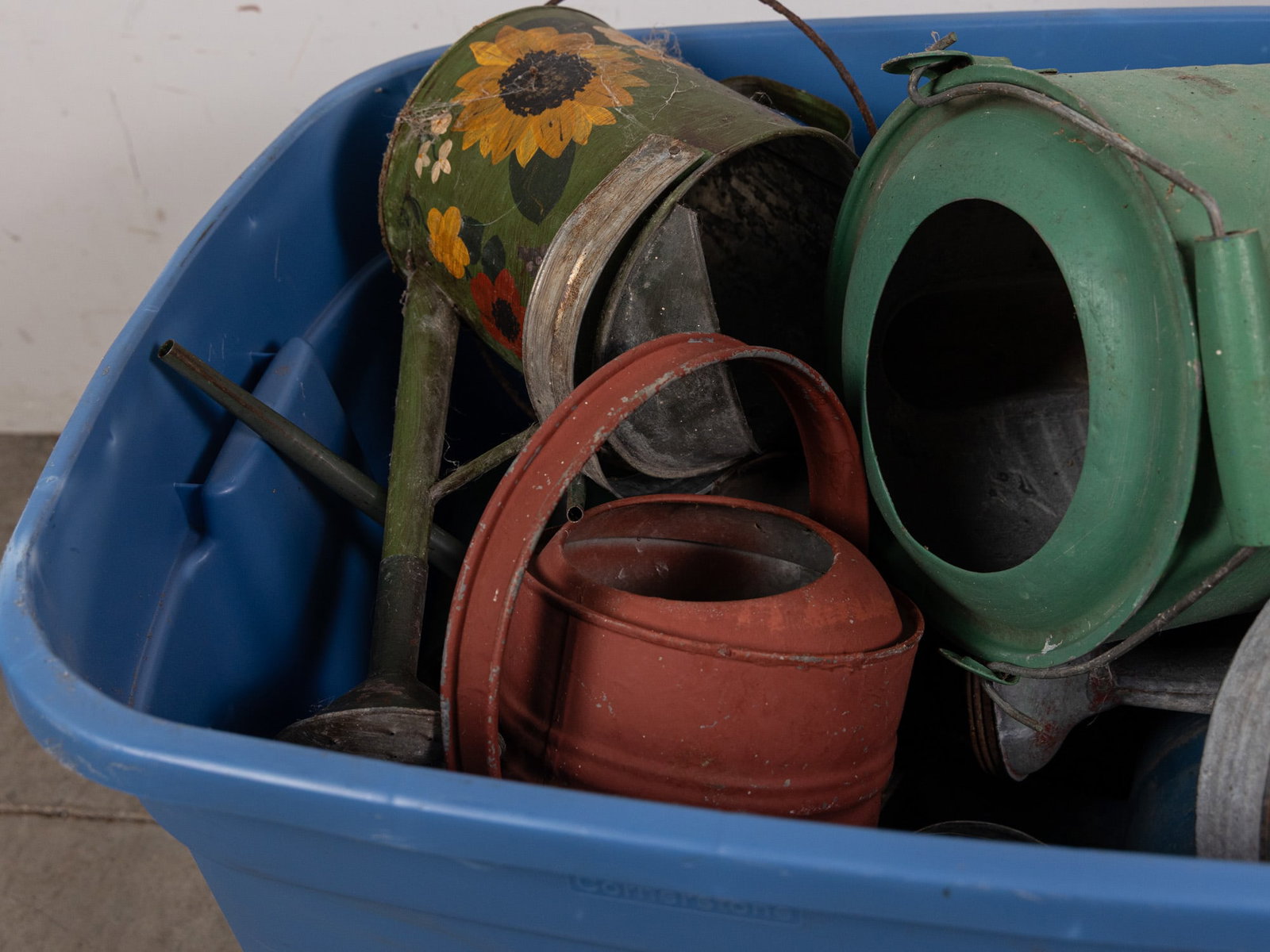 Large Assortment of Vintage Watering Cans and Bird Houses - 2