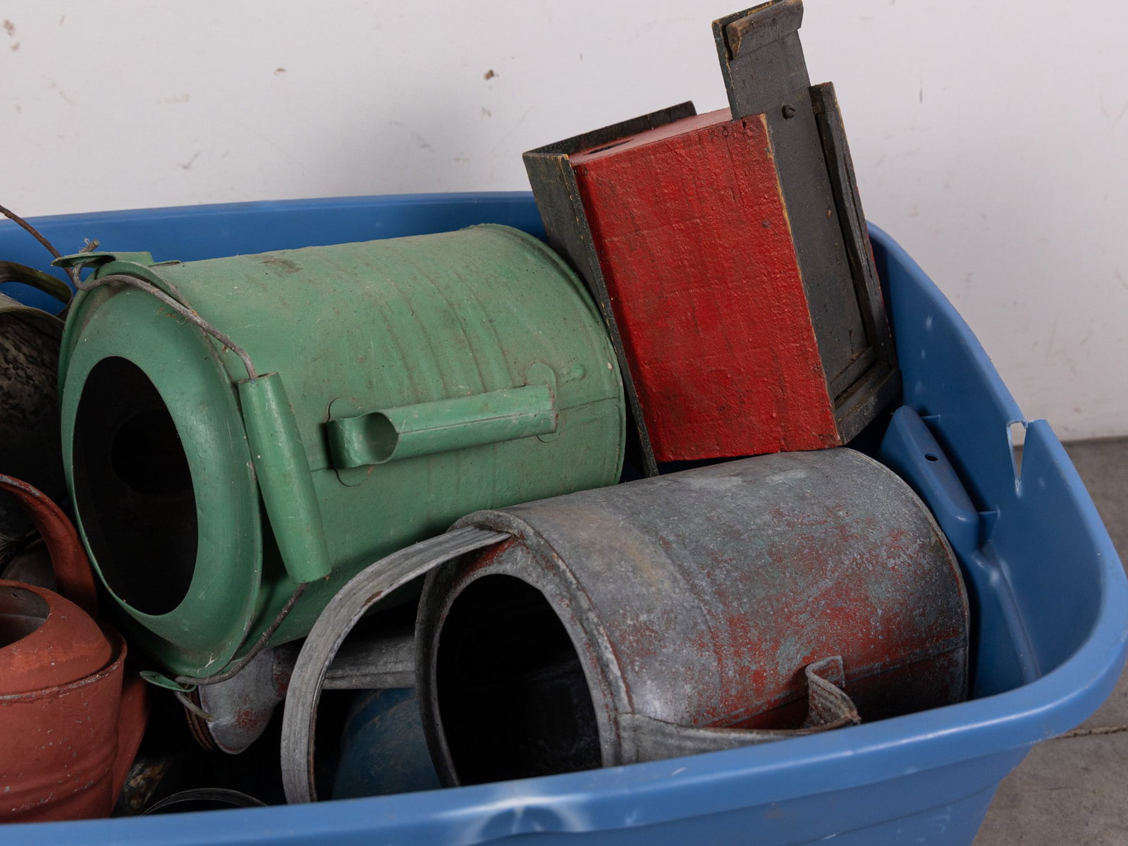 Large Assortment of Vintage Watering Cans and Bird Houses - 3
