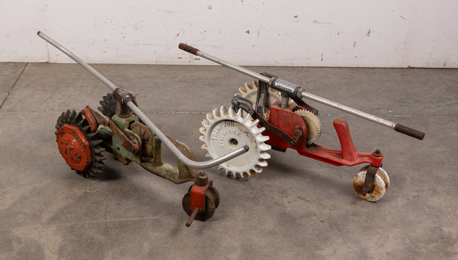 Two Vintage Sprinkler Tractors: Two Vintage Sprinkler Tractors Size 9" H Literature Brooks Auction – Online Auction Terms & Conditions Contact: (856) 694-2960 | info@brooks.auction READ BEFORE YOU BID: We want you to f