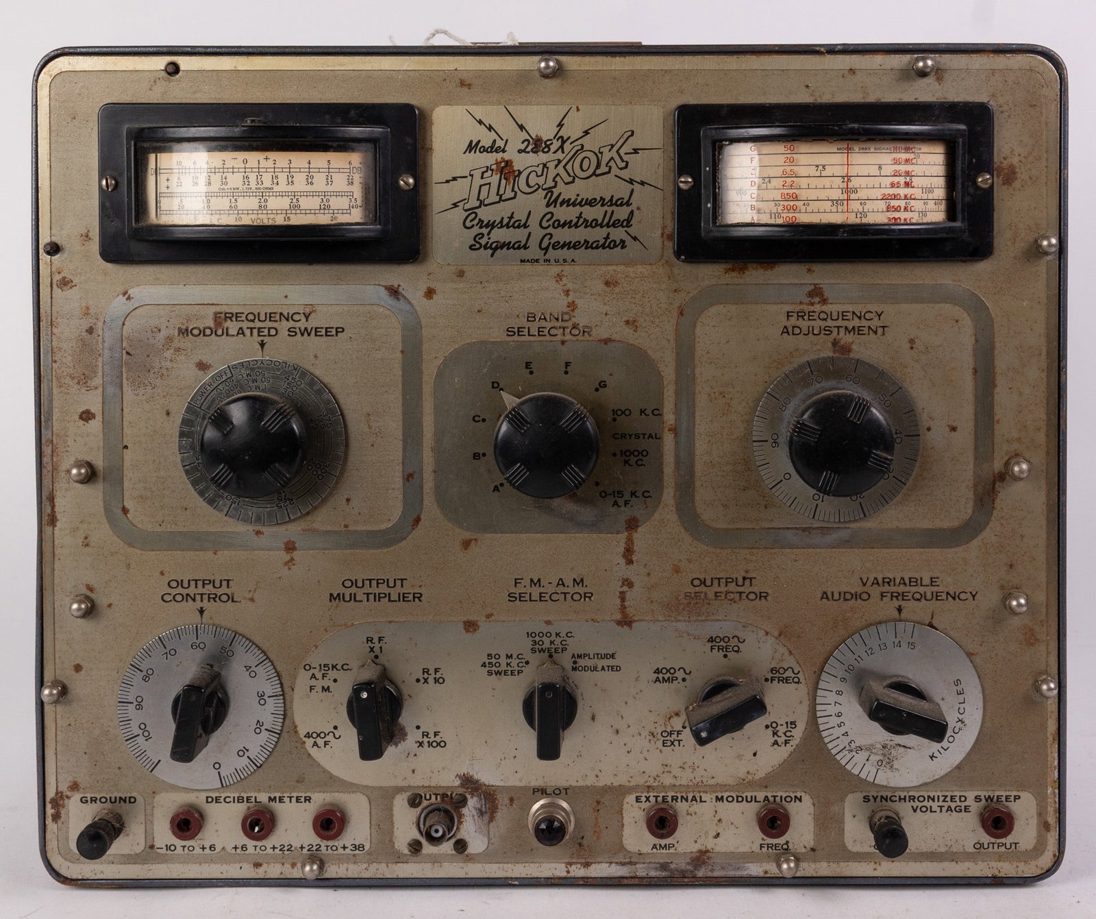 Hickok Model 288X Universal Crystal Controlled Signal Generator: Hickok Model 288X Universal Crystal Controlled Signal Generator Size 13" x 16" x 7" Literature Brooks Auction – Online Auction Terms & Conditions Contact: (856) 694-2960 | info@brooks.auction